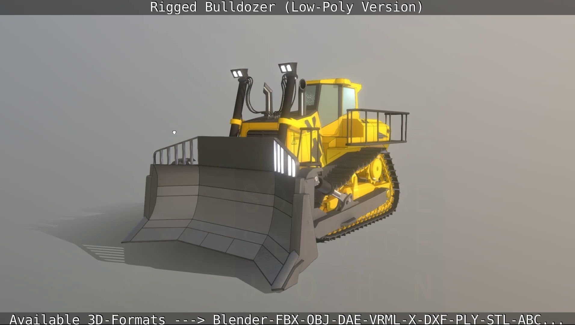 Bulldozer Rigged and Animated- Low-Poly Version Low-poly 3D model_57
