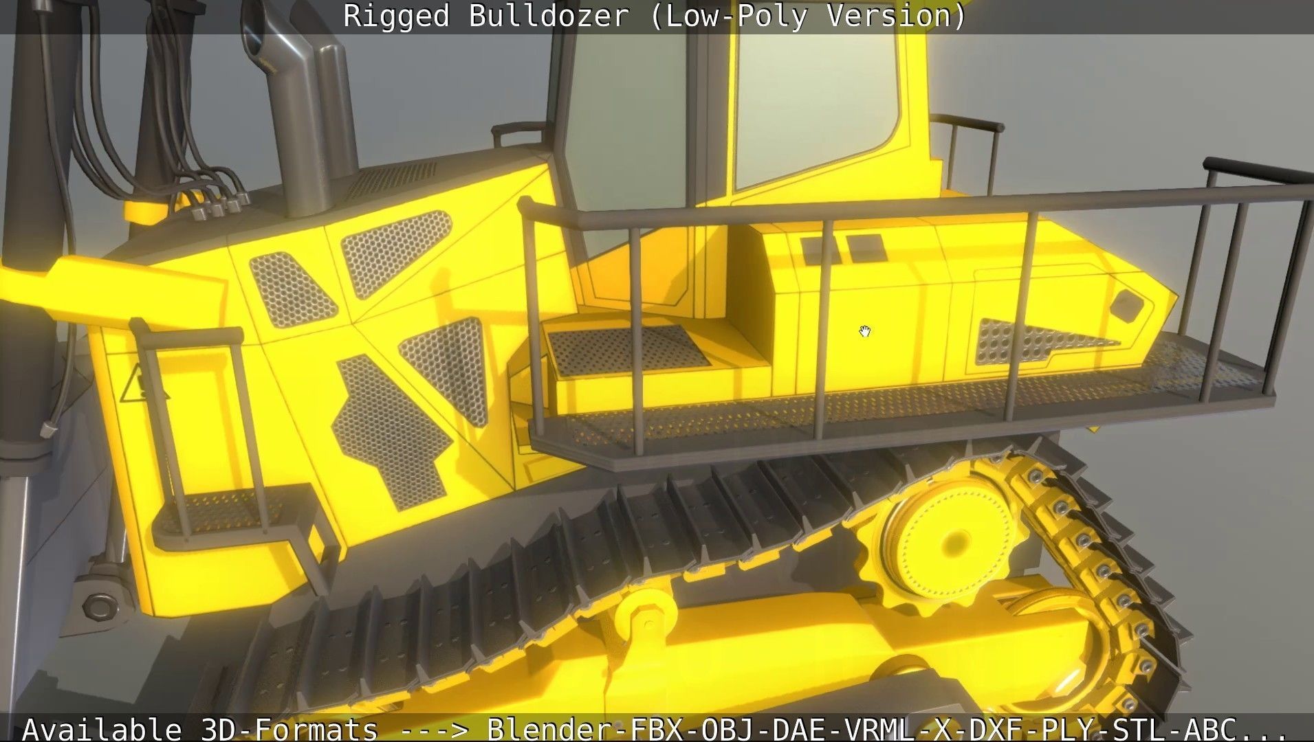 Bulldozer Rigged and Animated- Low-Poly Version Low-poly 3D model_113