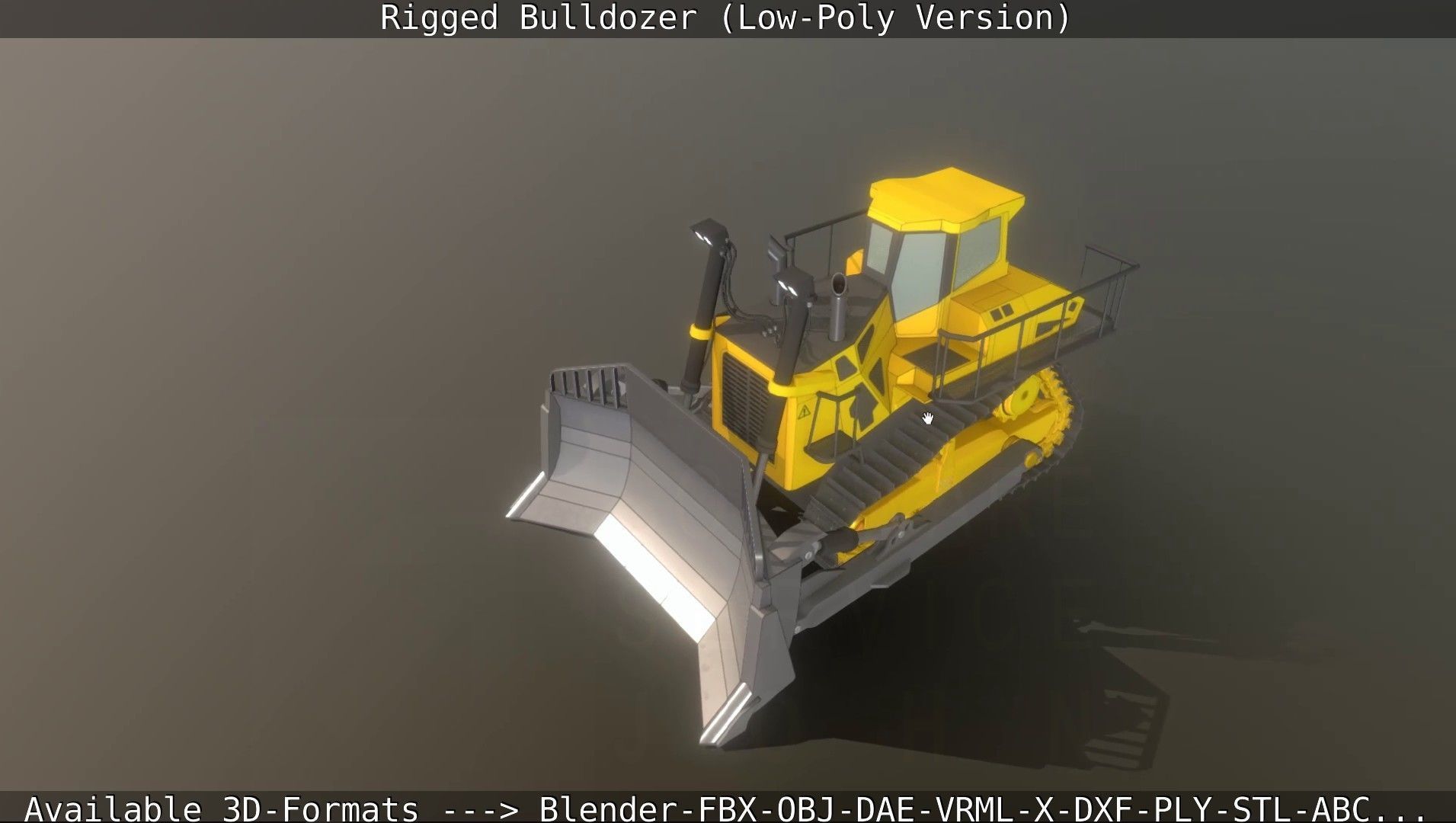 Bulldozer Rigged and Animated- Low-Poly Version Low-poly 3D model_65