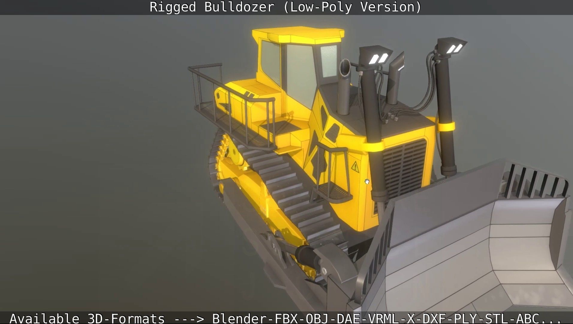Bulldozer Rigged and Animated- Low-Poly Version Low-poly 3D model_86