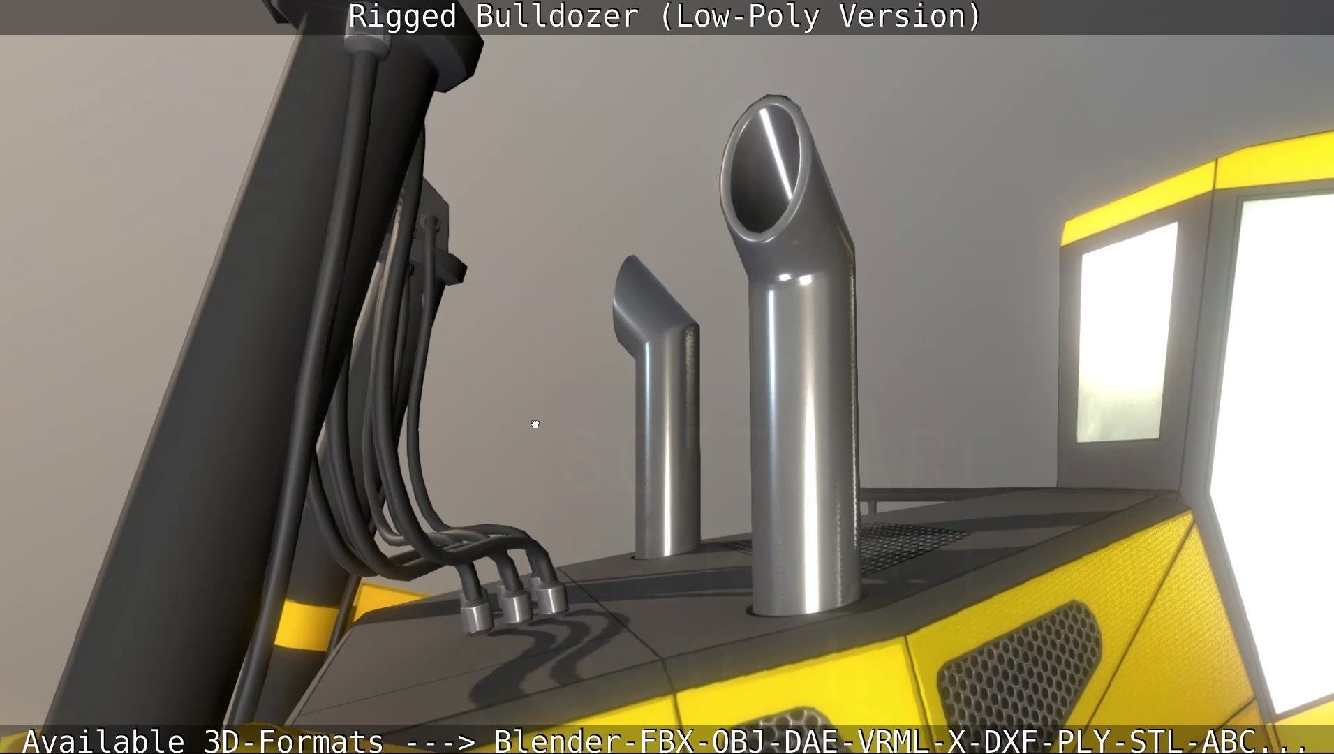 Bulldozer Rigged and Animated- Low-Poly Version Low-poly 3D model_95