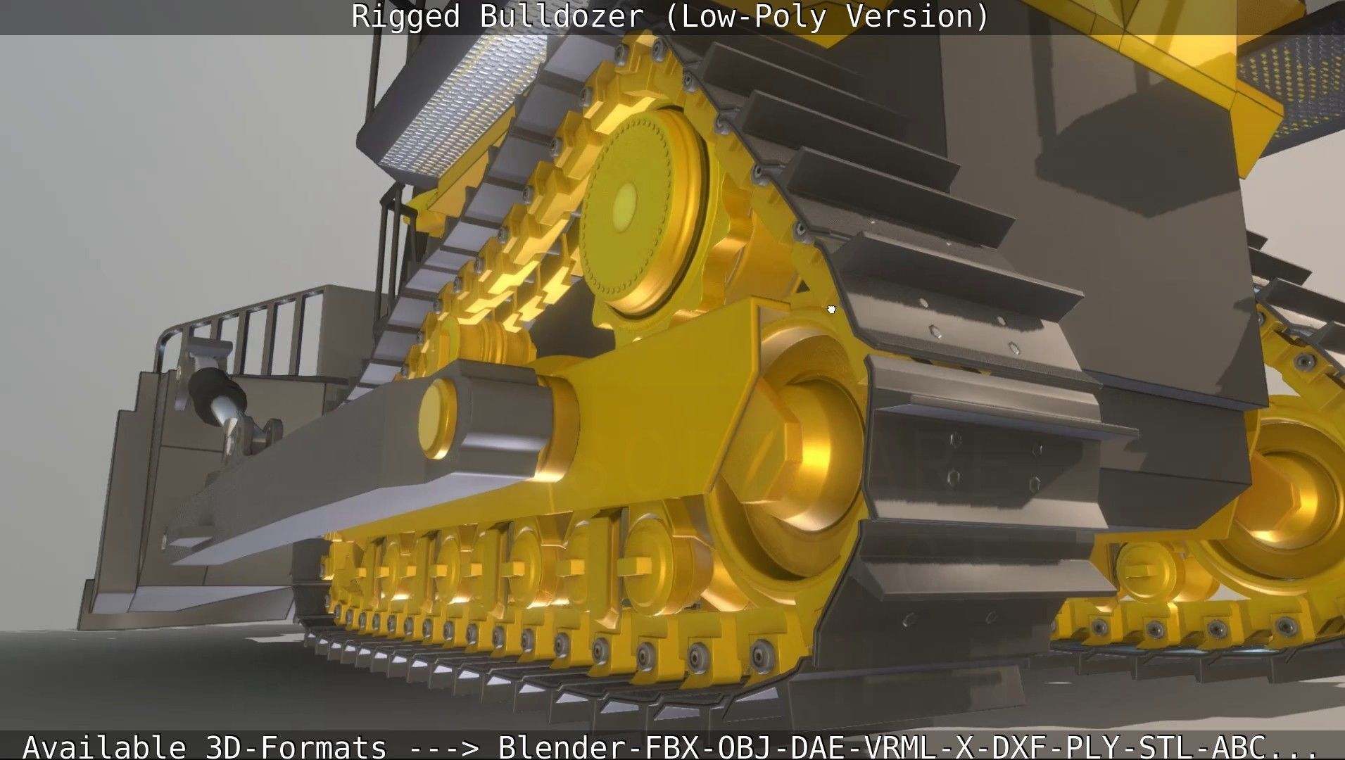 Bulldozer Rigged and Animated- Low-Poly Version Low-poly 3D model_59