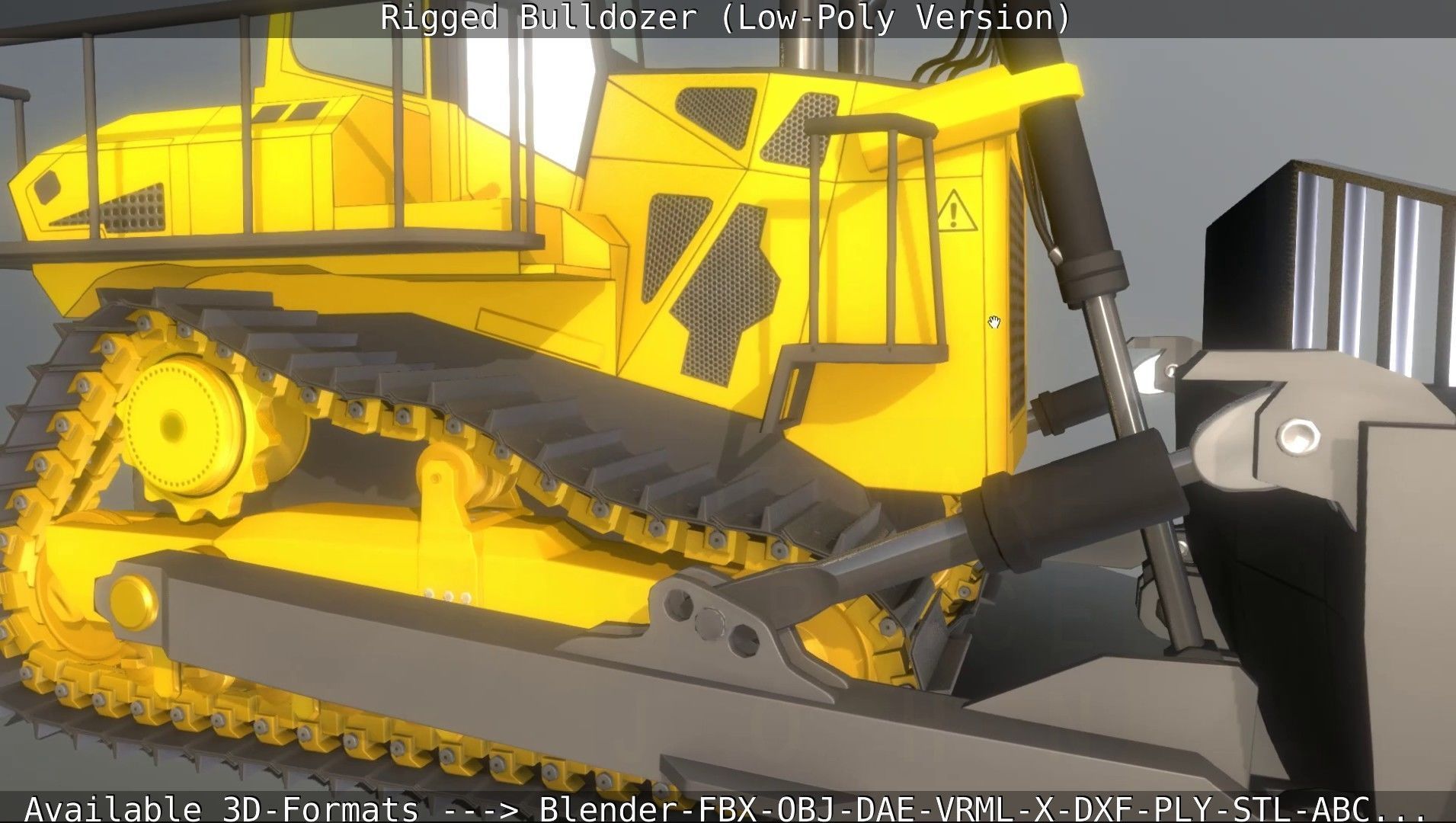 Bulldozer Rigged and Animated- Low-Poly Version Low-poly 3D model_102