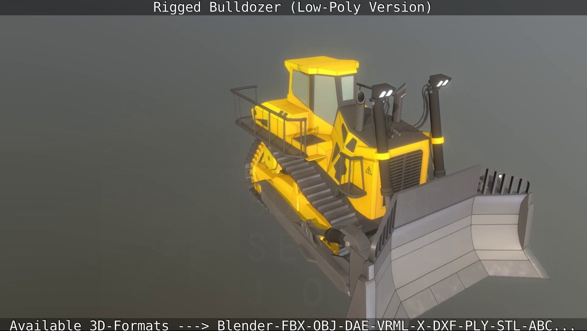 Bulldozer Rigged and Animated- Low-Poly Version Low-poly 3D model_85