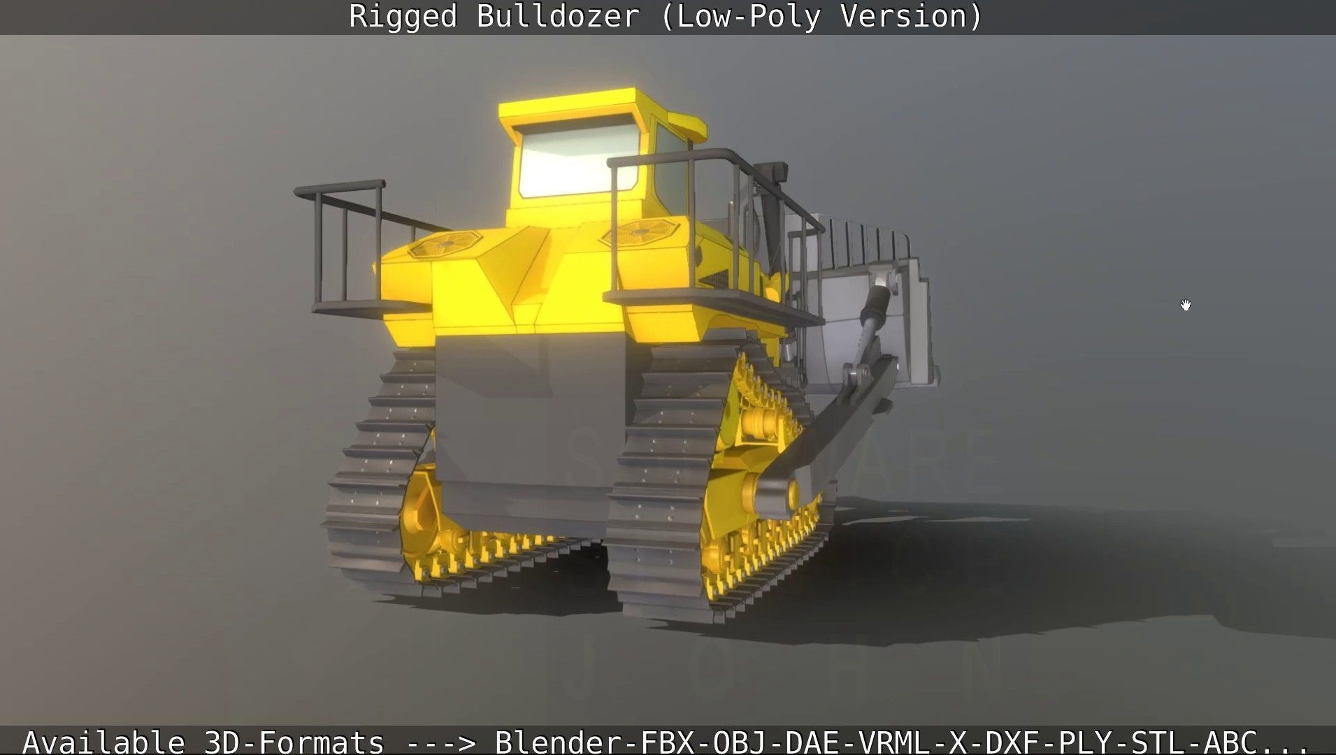 Bulldozer Rigged and Animated- Low-Poly Version Low-poly 3D model_31