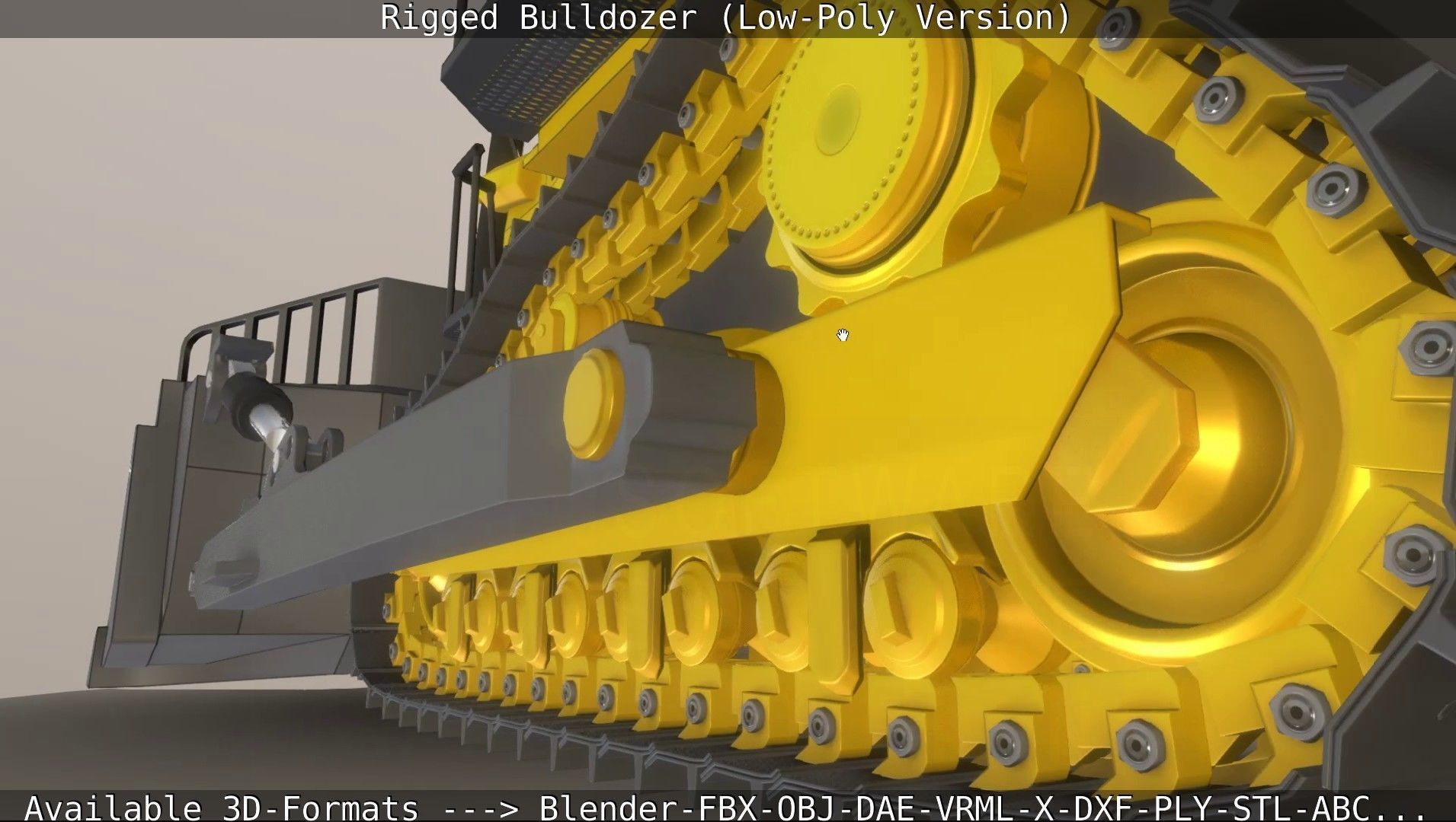 Bulldozer Rigged and Animated- Low-Poly Version Low-poly 3D model_60