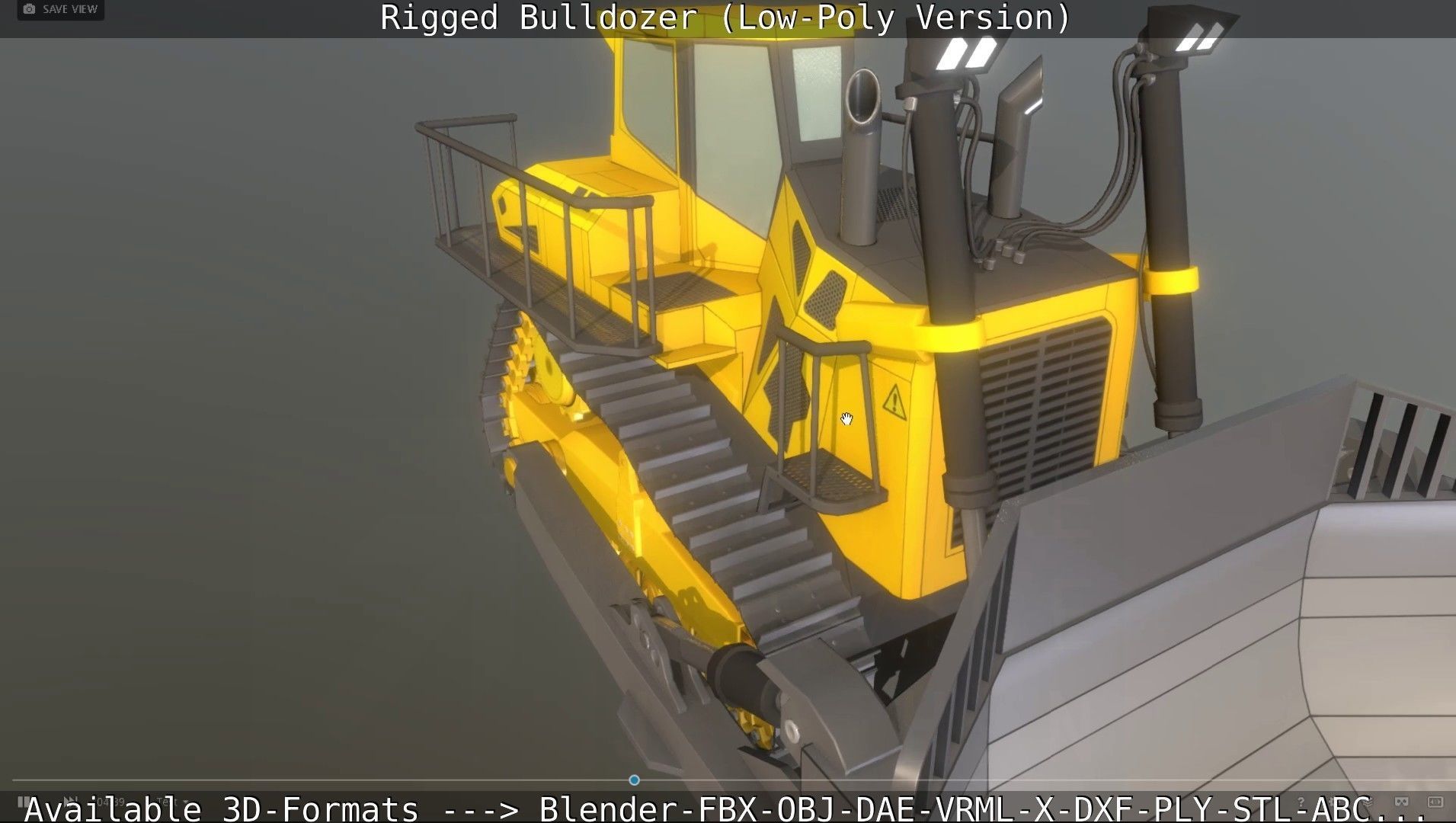 Bulldozer Rigged and Animated- Low-Poly Version Low-poly 3D model_87