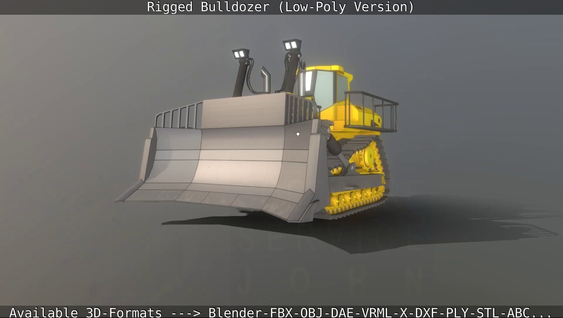 Bulldozer Rigged and Animated- Low-Poly Version Low-poly 3D model_109