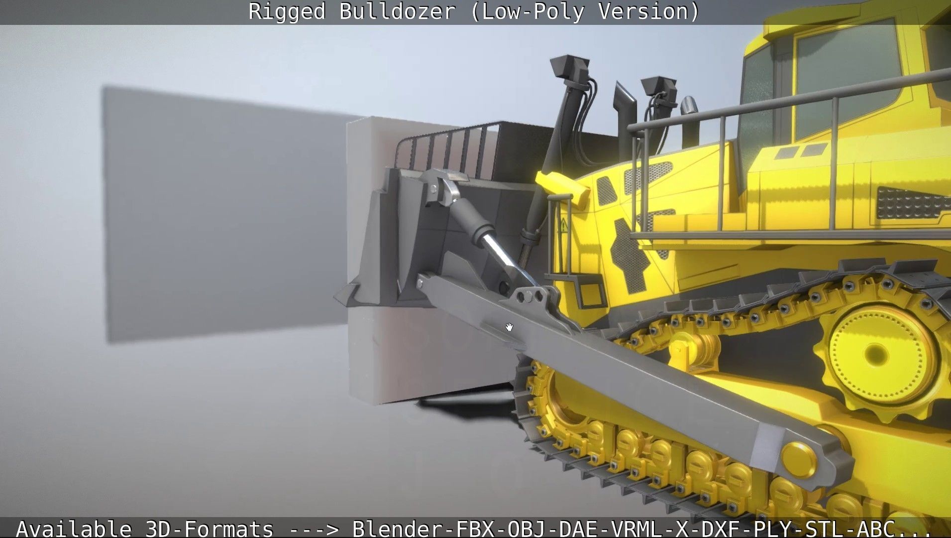Bulldozer Rigged and Animated- Low-Poly Version Low-poly 3D model_11