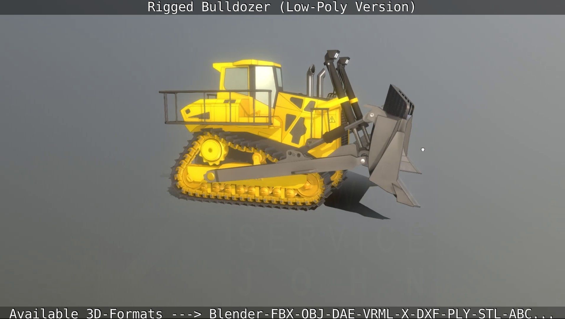 Bulldozer Rigged and Animated- Low-Poly Version Low-poly 3D model_72