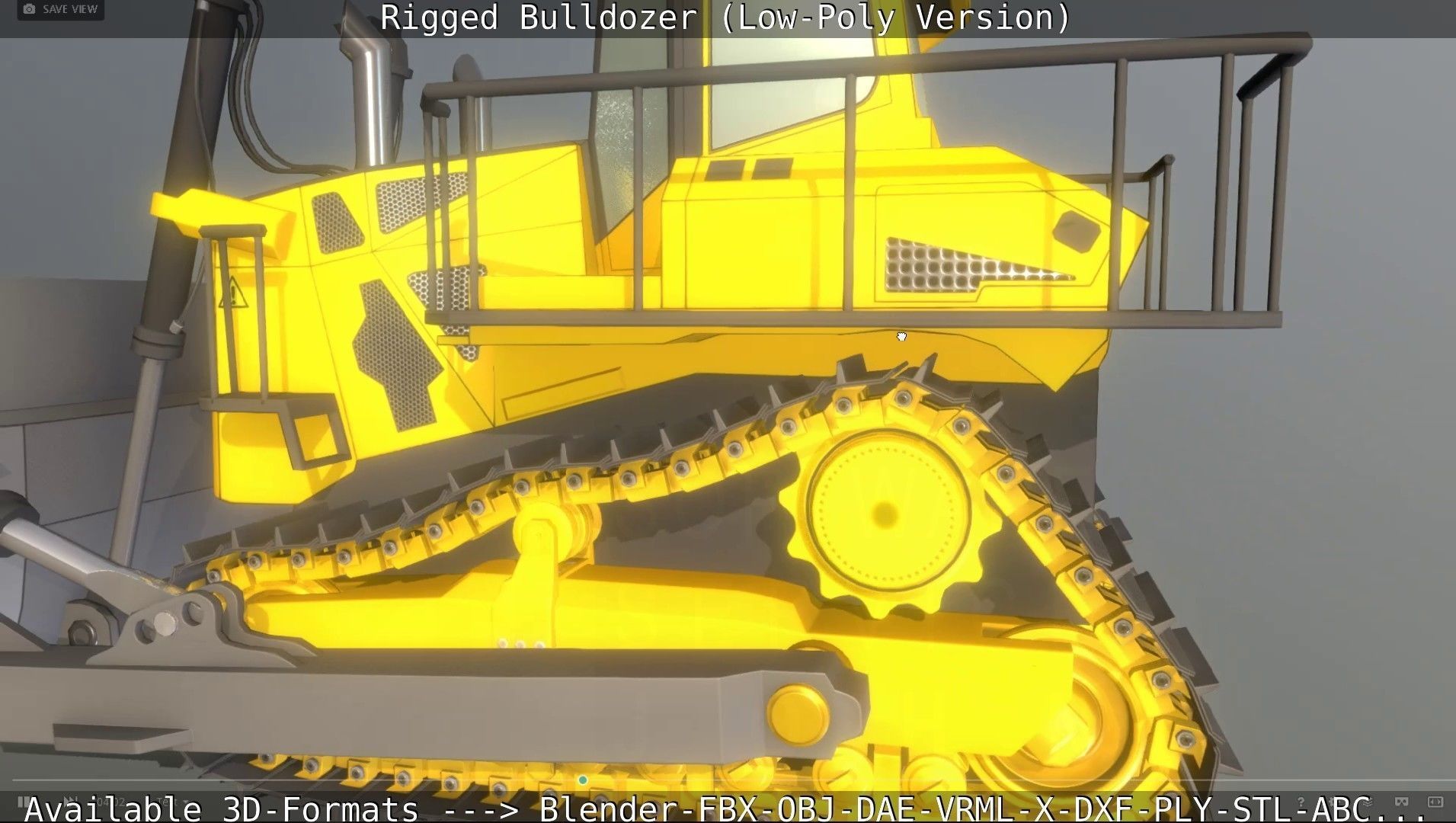 Bulldozer Rigged and Animated- Low-Poly Version Low-poly 3D model_115