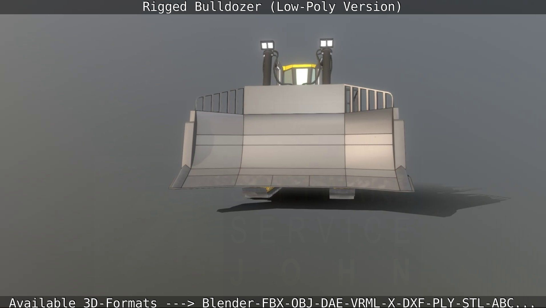 Bulldozer Rigged and Animated- Low-Poly Version Low-poly 3D model_79