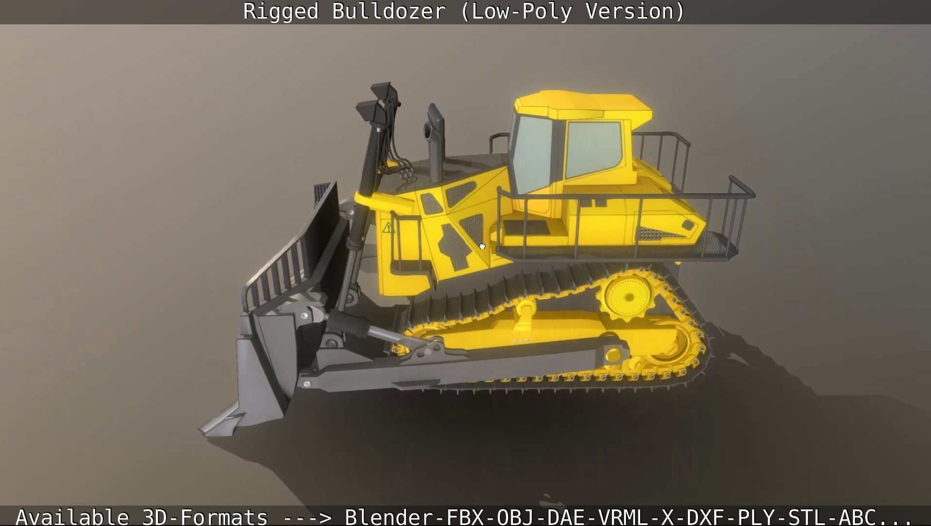 Bulldozer Rigged and Animated- Low-Poly Version Low-poly 3D model_114