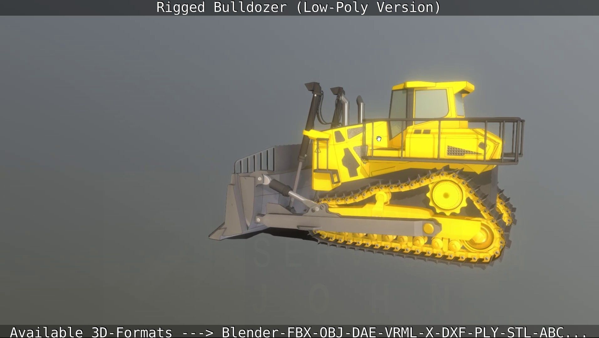 Bulldozer Rigged and Animated- Low-Poly Version Low-poly 3D model_26