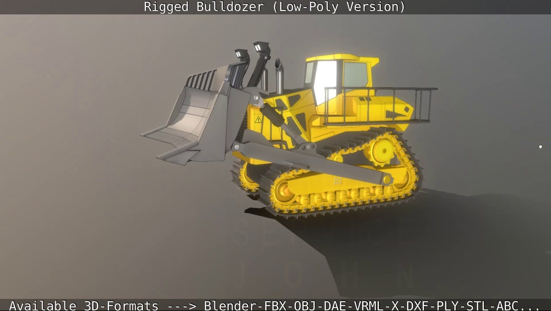 Bulldozer Rigged and Animated- Low-Poly Version Low-poly 3D model_78