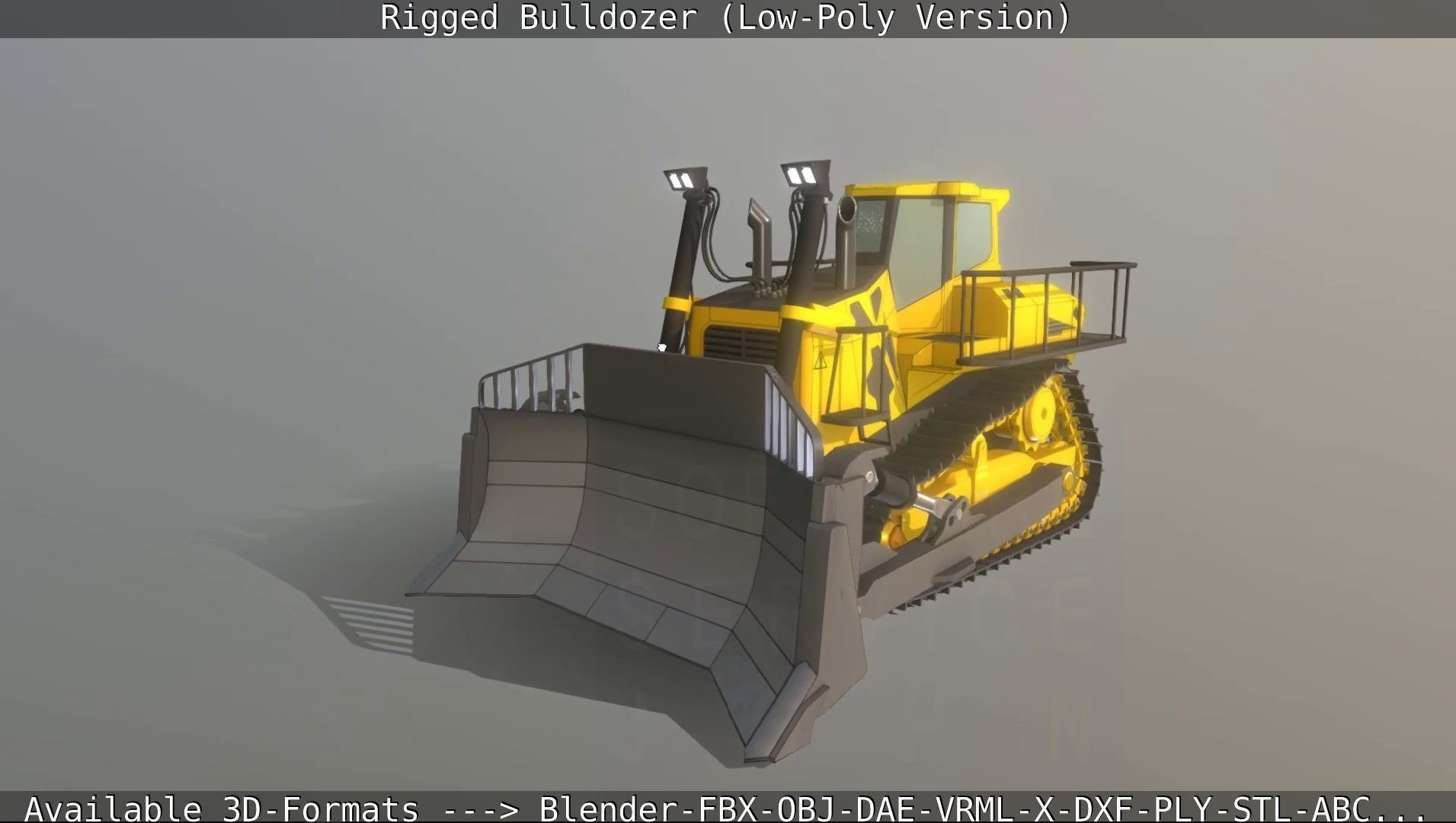 Bulldozer Rigged and Animated- Low-Poly Version Low-poly 3D model_71