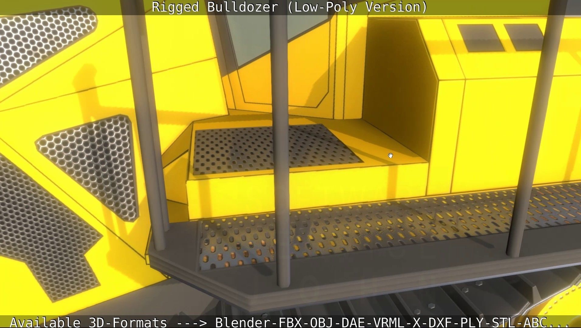 Bulldozer Rigged and Animated- Low-Poly Version Low-poly 3D model_111