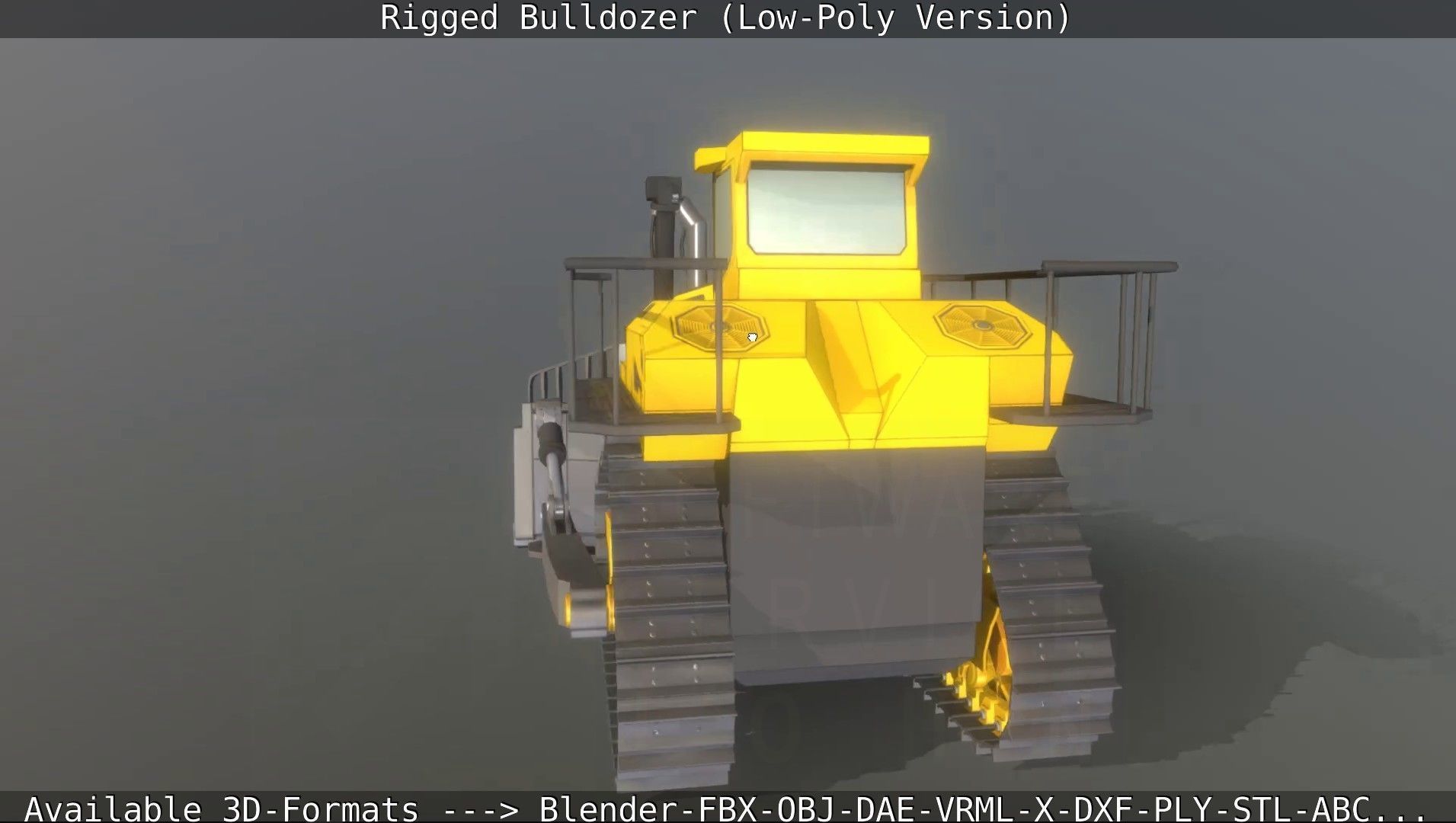 Bulldozer Rigged and Animated- Low-Poly Version Low-poly 3D model_46
