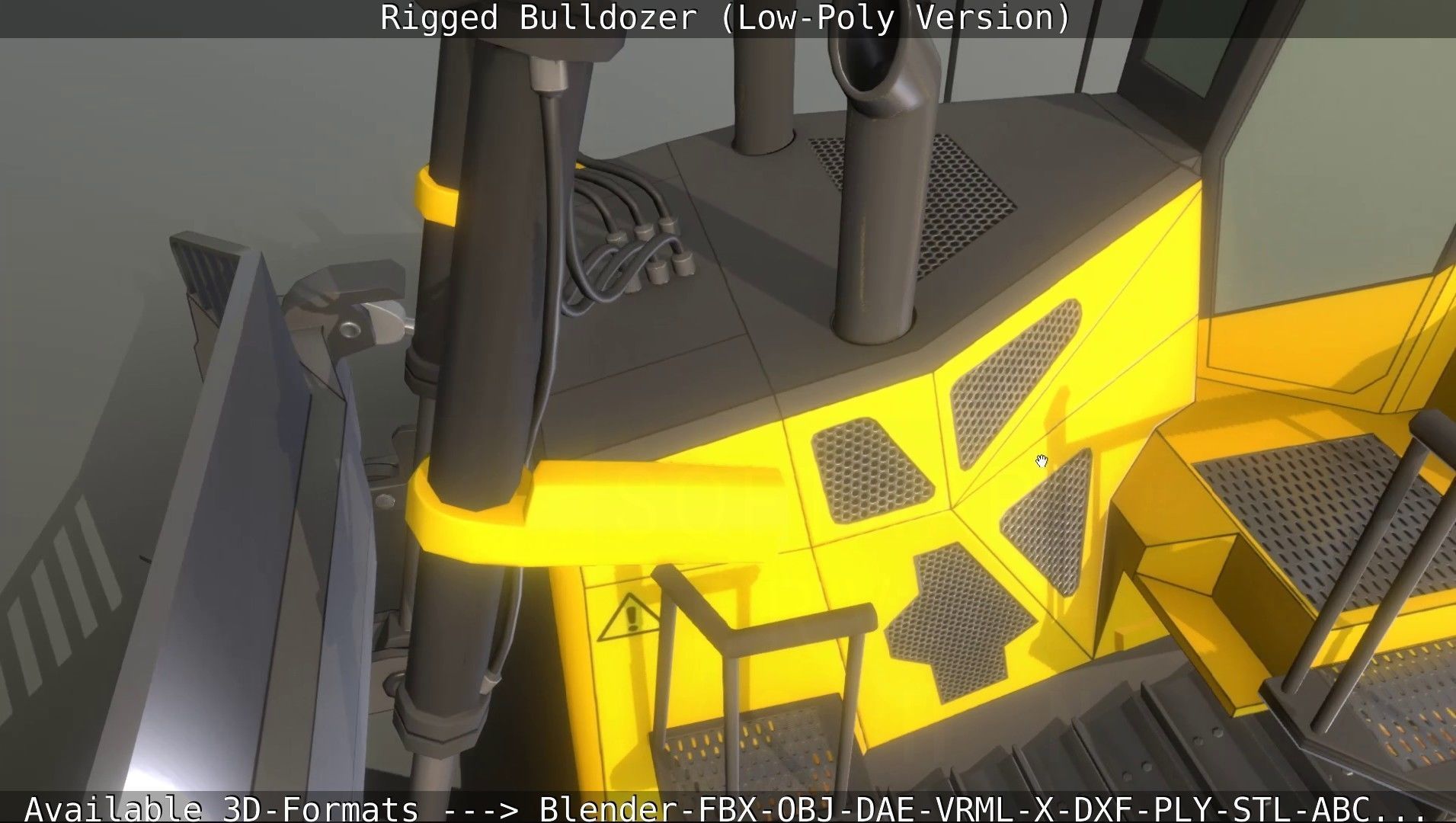 Bulldozer Rigged and Animated- Low-Poly Version Low-poly 3D model_104