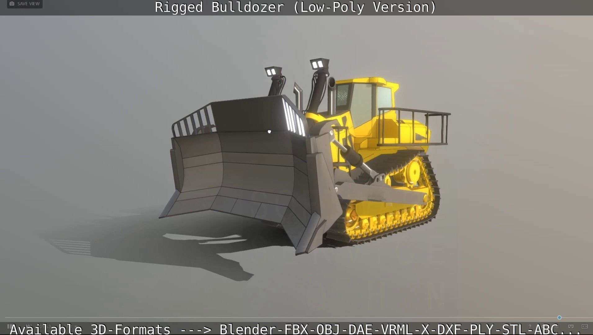 Bulldozer Rigged and Animated- Low-Poly Version Low-poly 3D model_63