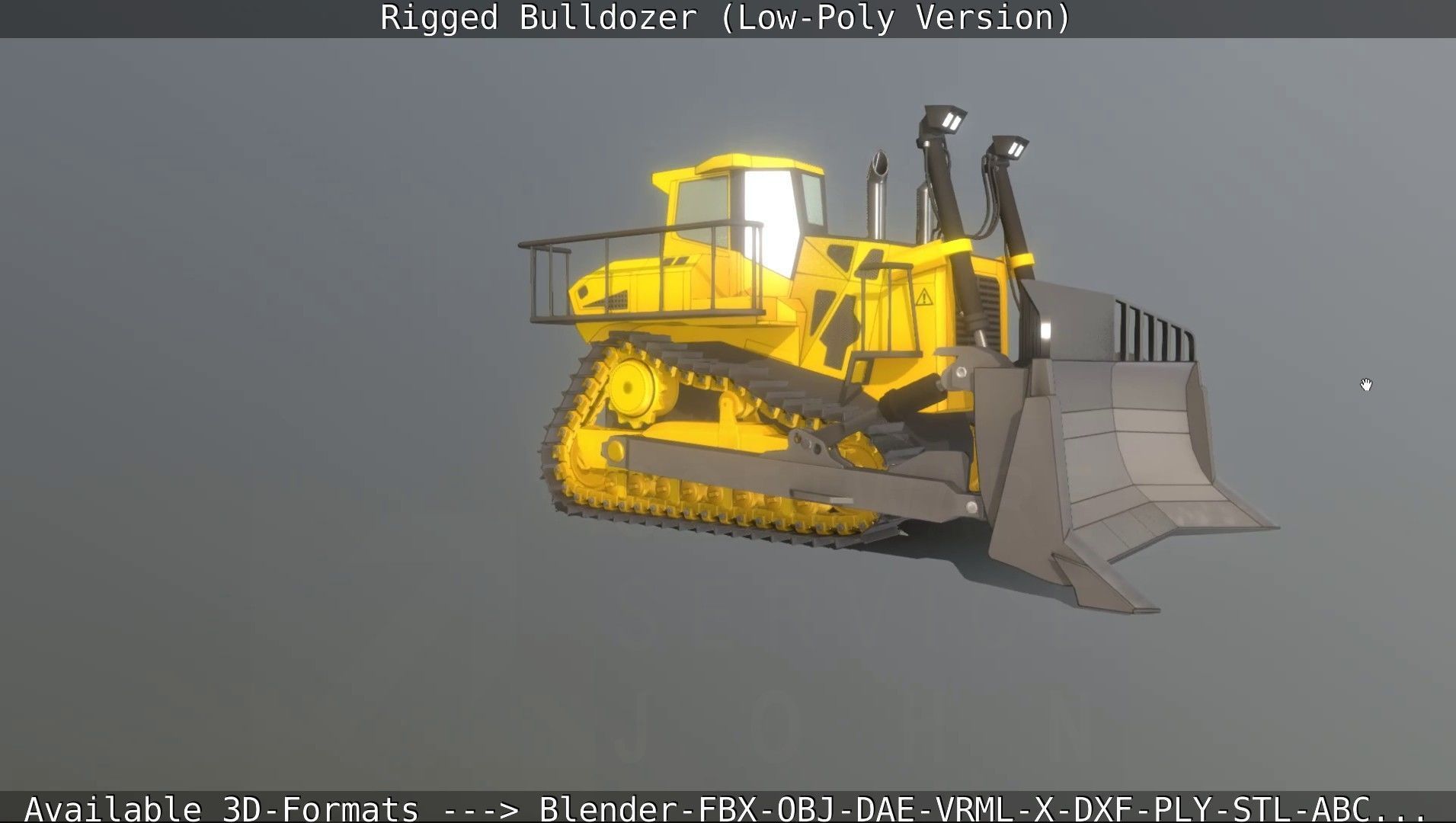 Bulldozer Rigged and Animated- Low-Poly Version Low-poly 3D model_83