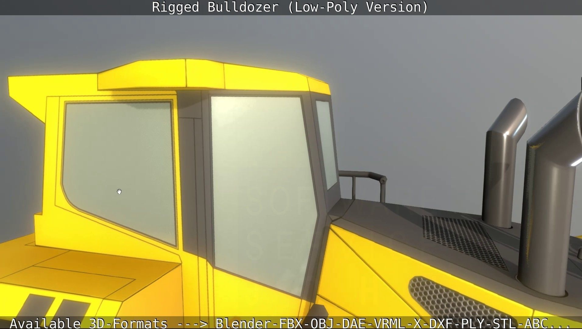 Bulldozer Rigged and Animated- Low-Poly Version Low-poly 3D model_99