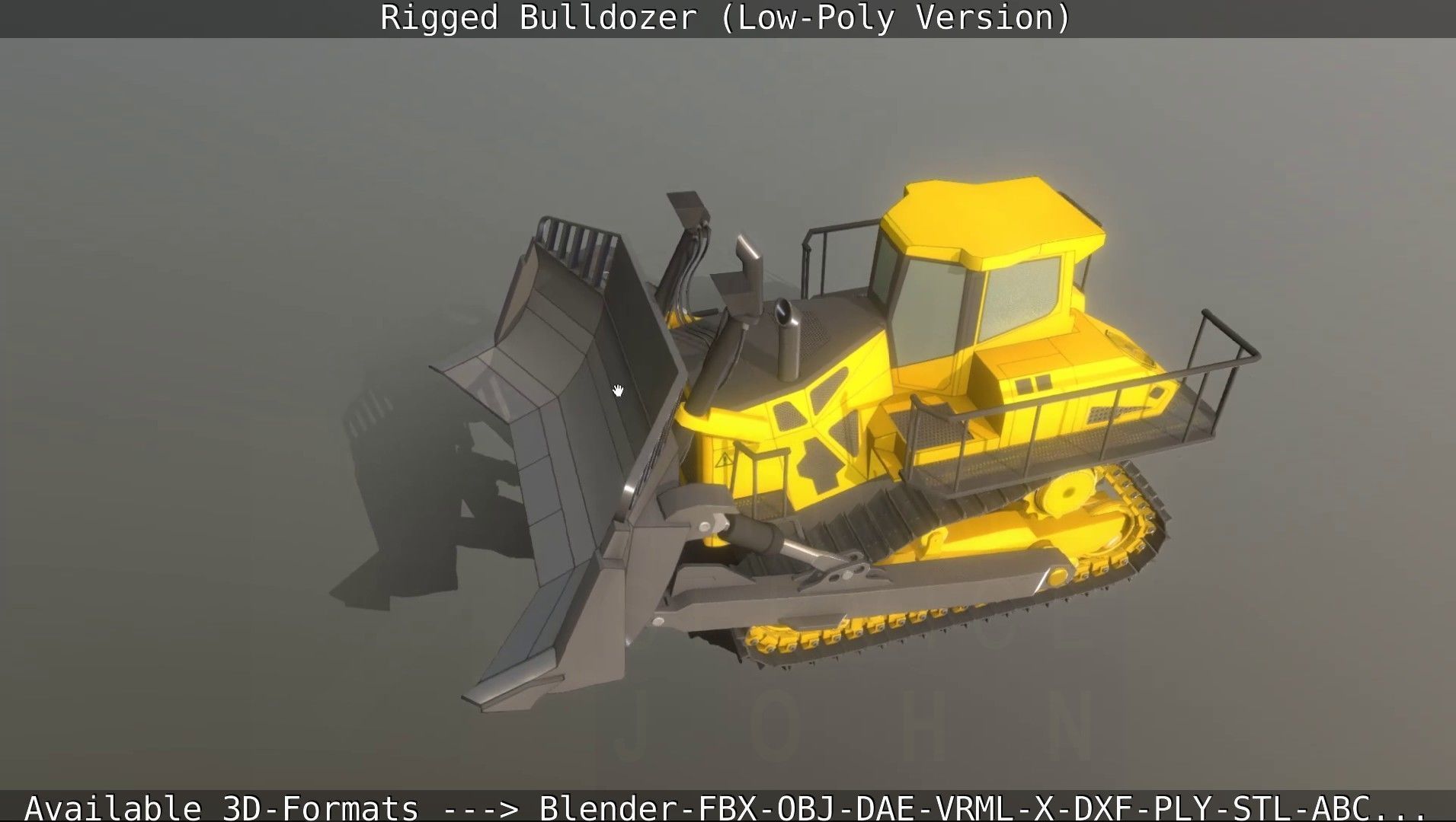 Bulldozer Rigged and Animated- Low-Poly Version Low-poly 3D model_76