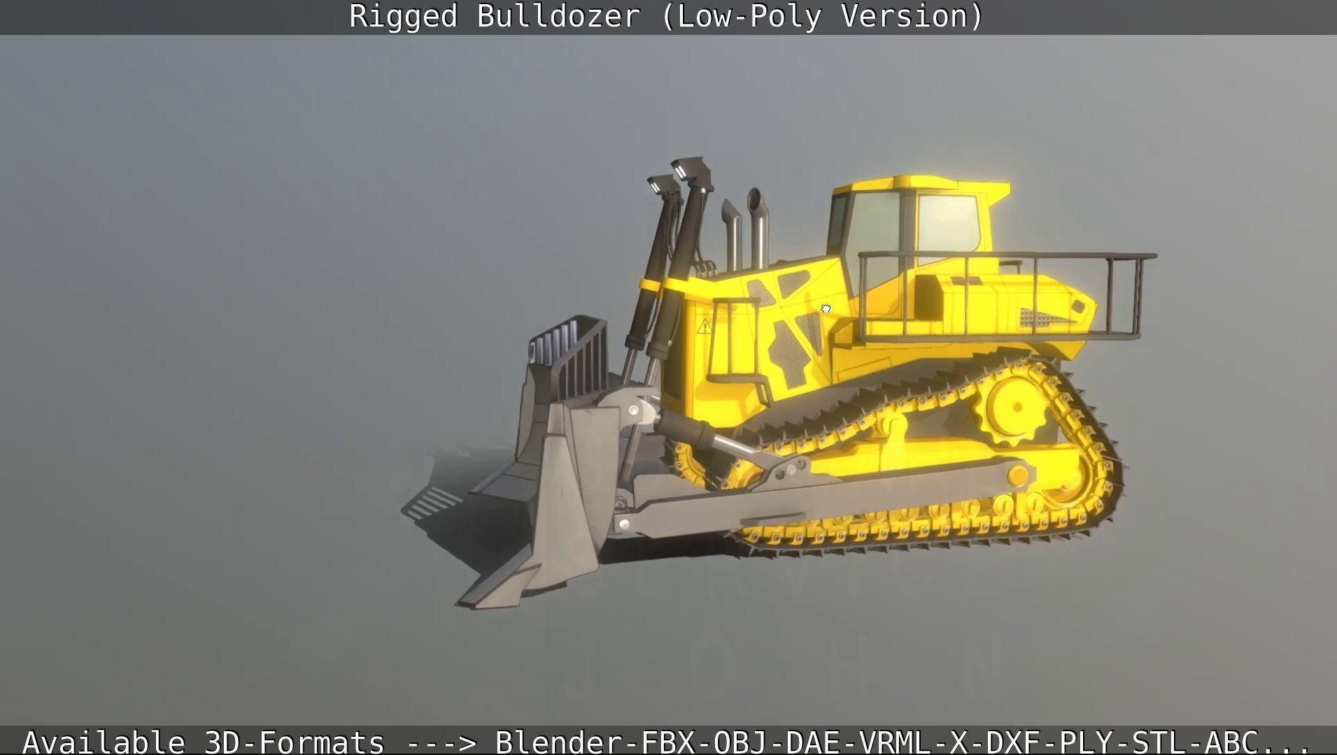 Bulldozer Rigged and Animated- Low-Poly Version Low-poly 3D model_42