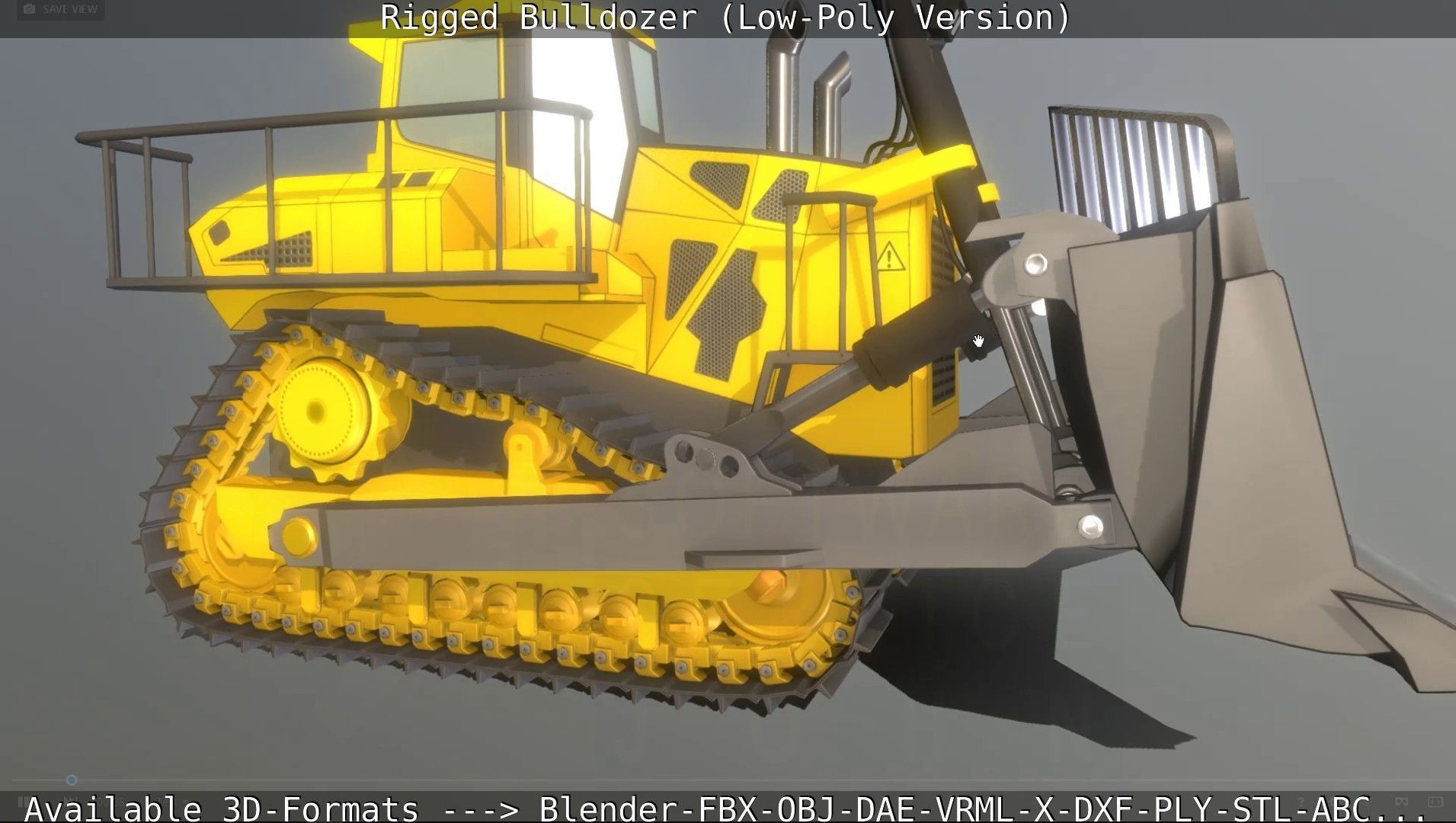 Bulldozer Rigged and Animated- Low-Poly Version Low-poly 3D model_107