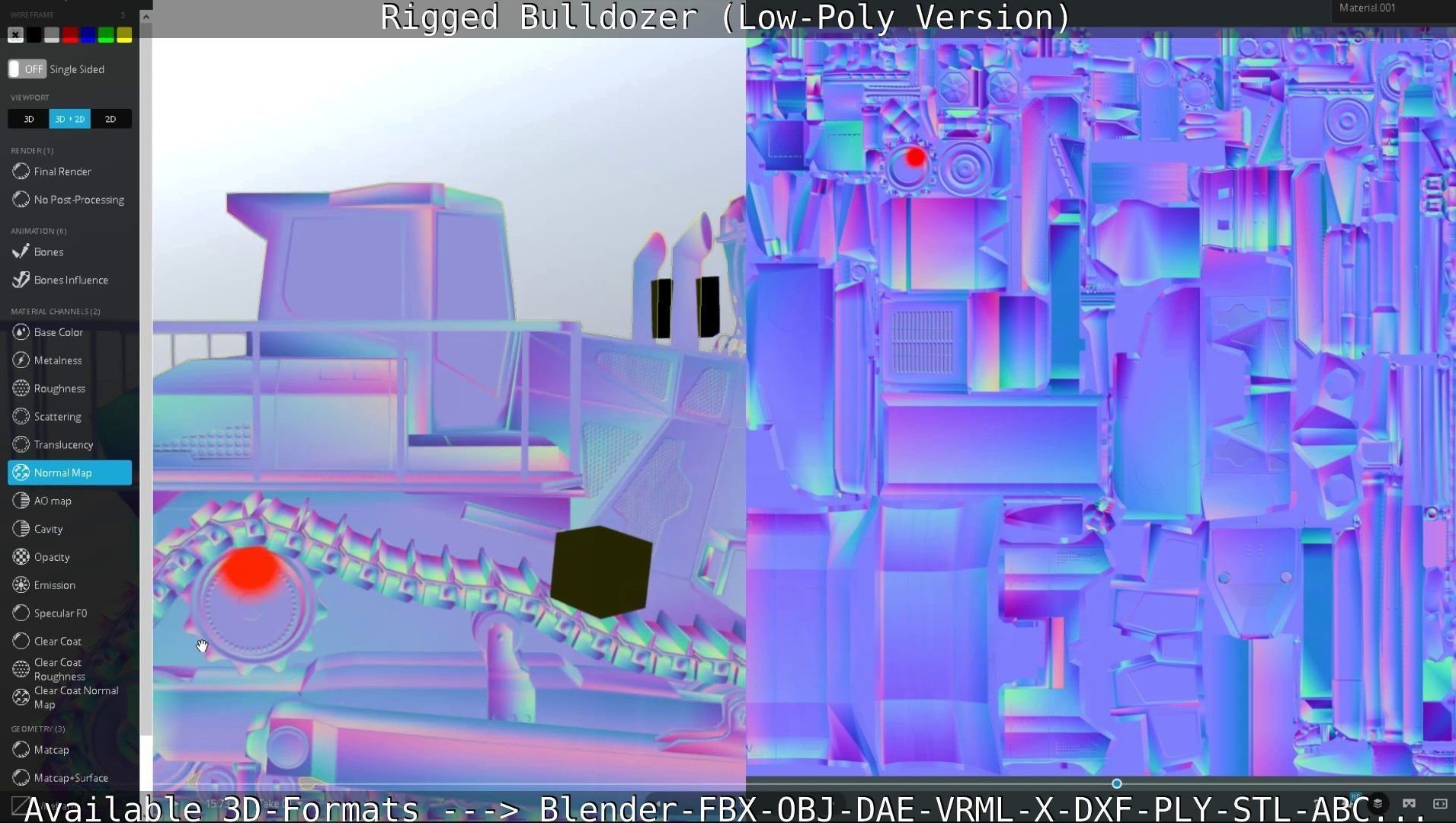 Bulldozer Rigged and Animated- Low-Poly Version Low-poly 3D model_24