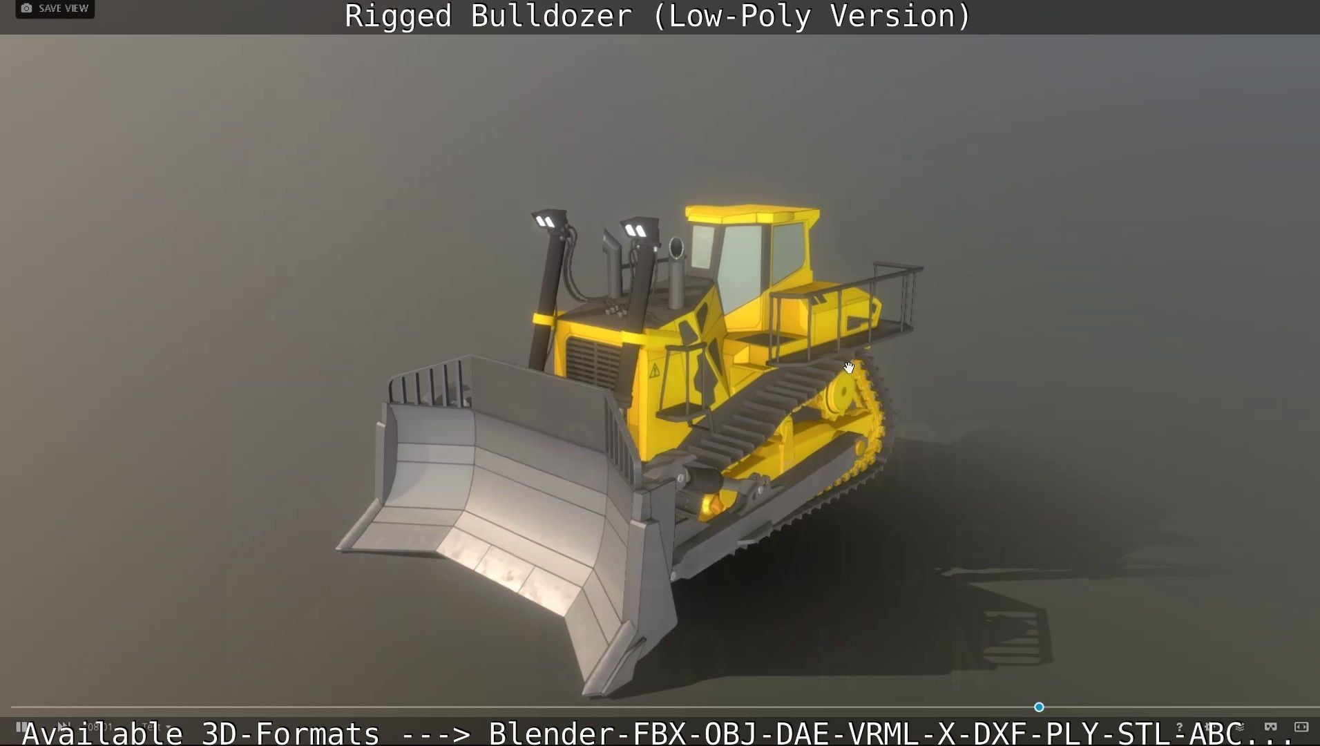 Bulldozer Rigged and Animated- Low-Poly Version Low-poly 3D model_67