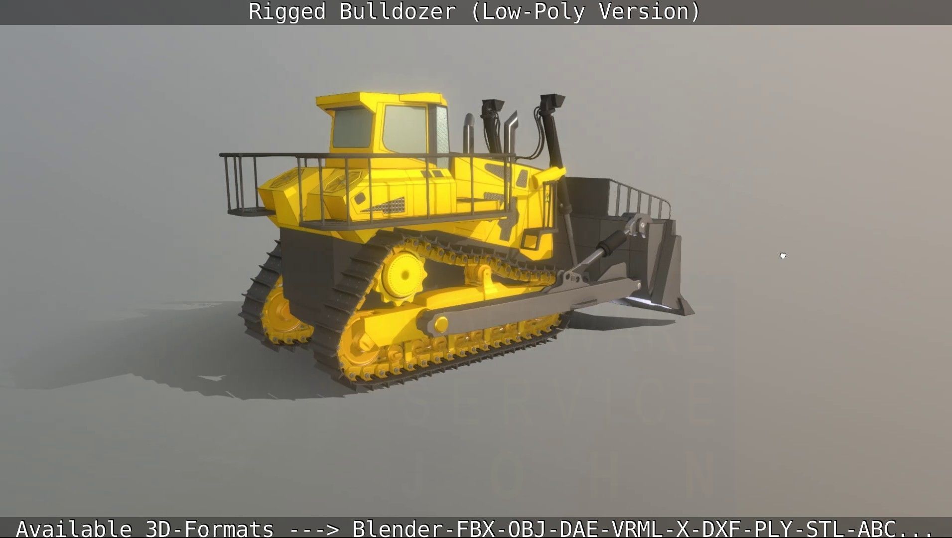 Bulldozer Rigged and Animated- Low-Poly Version Low-poly 3D model_74