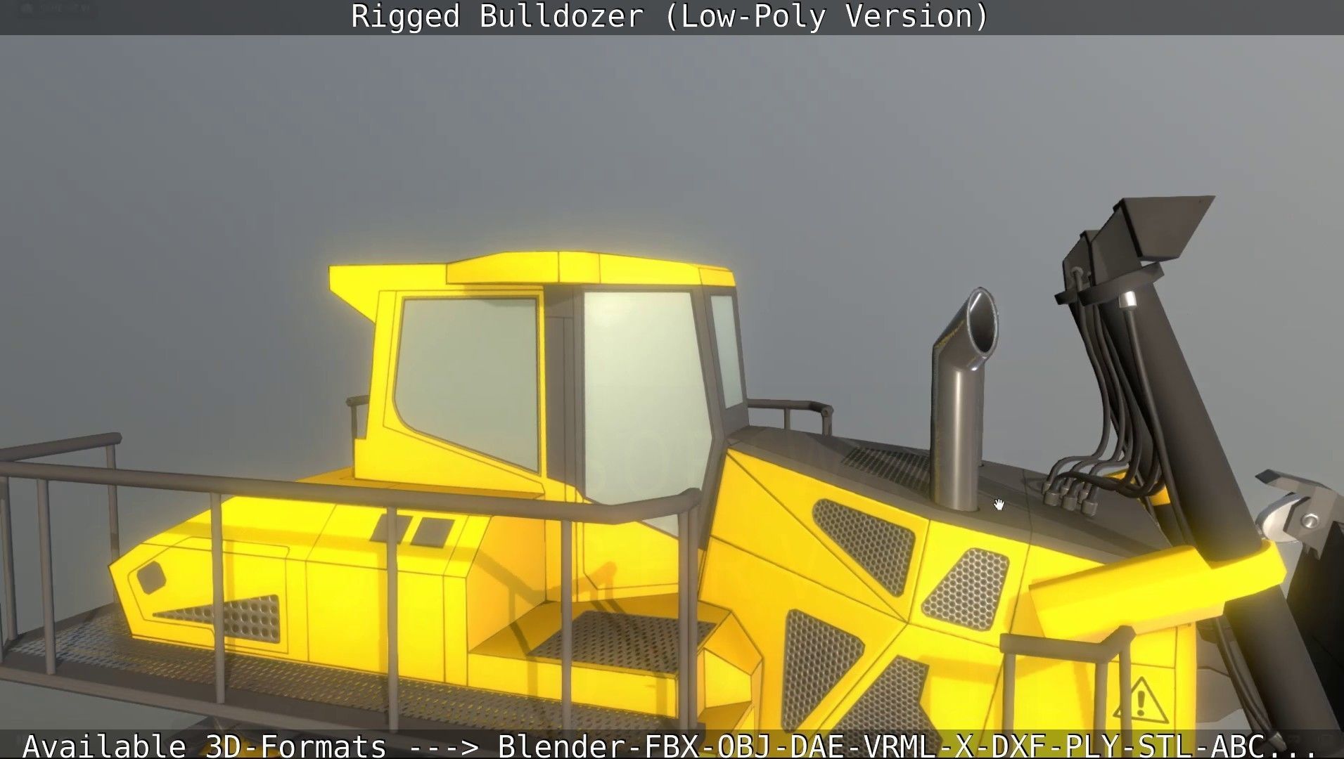 Bulldozer Rigged and Animated- Low-Poly Version Low-poly 3D model_103