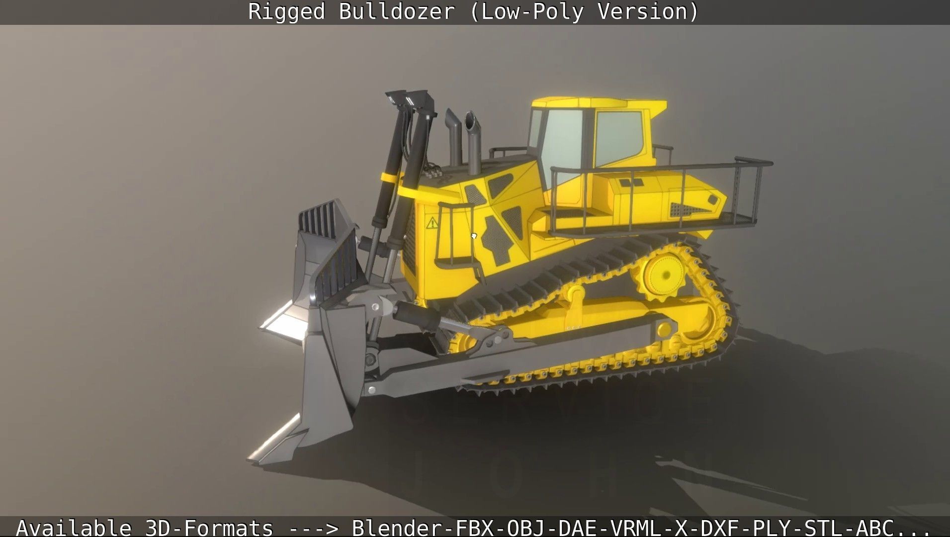 Bulldozer Rigged and Animated- Low-Poly Version Low-poly 3D model_112