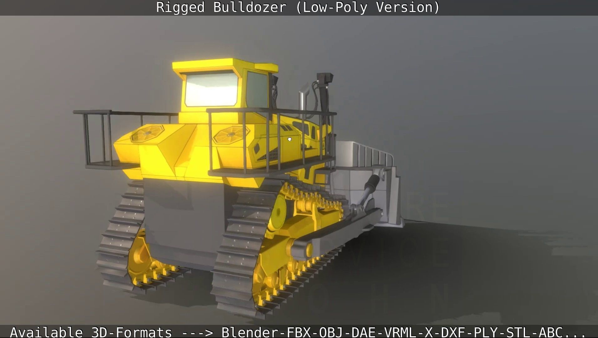 Bulldozer Rigged and Animated- Low-Poly Version Low-poly 3D model_54