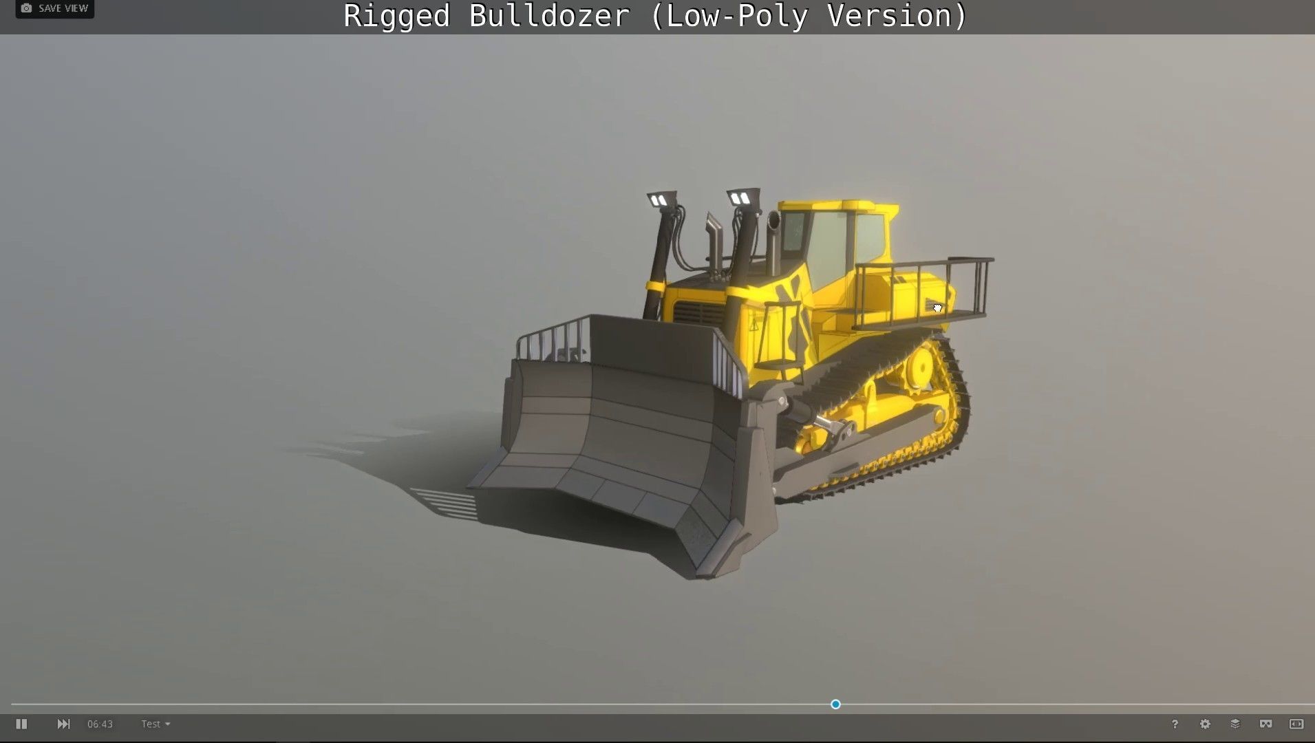 Bulldozer Rigged and Animated- Low-Poly Version Low-poly 3D model_12