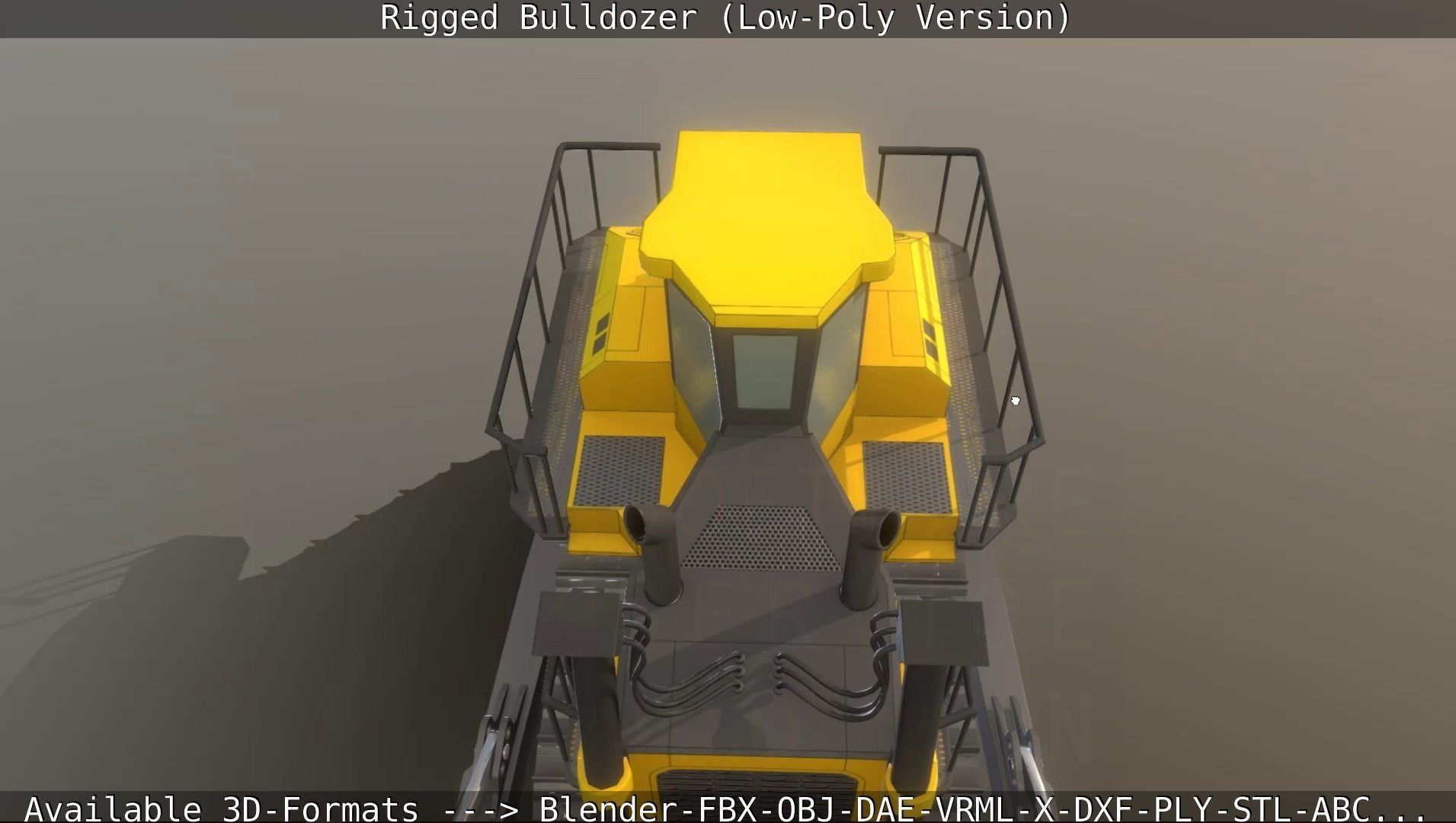 Bulldozer Rigged and Animated- Low-Poly Version Low-poly 3D model_50