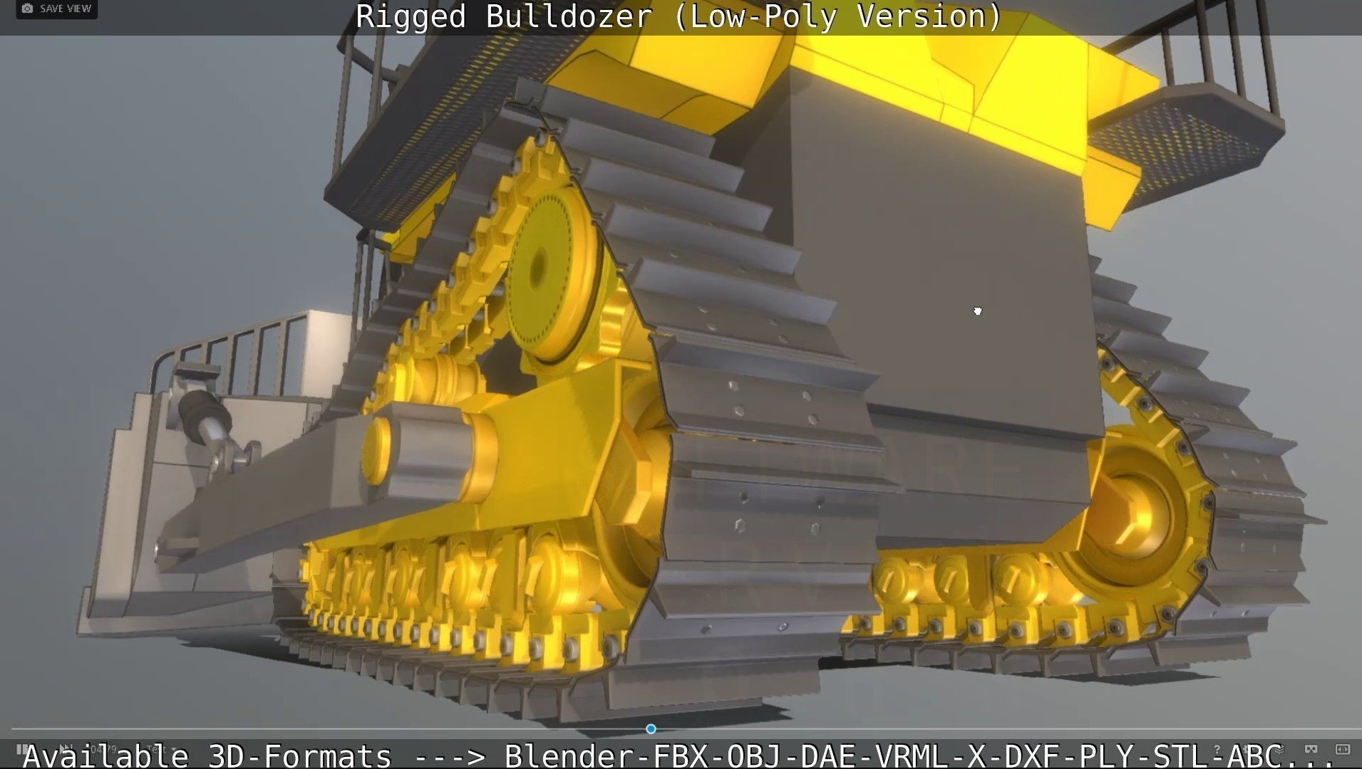 Bulldozer Rigged and Animated- Low-Poly Version Low-poly 3D model_58