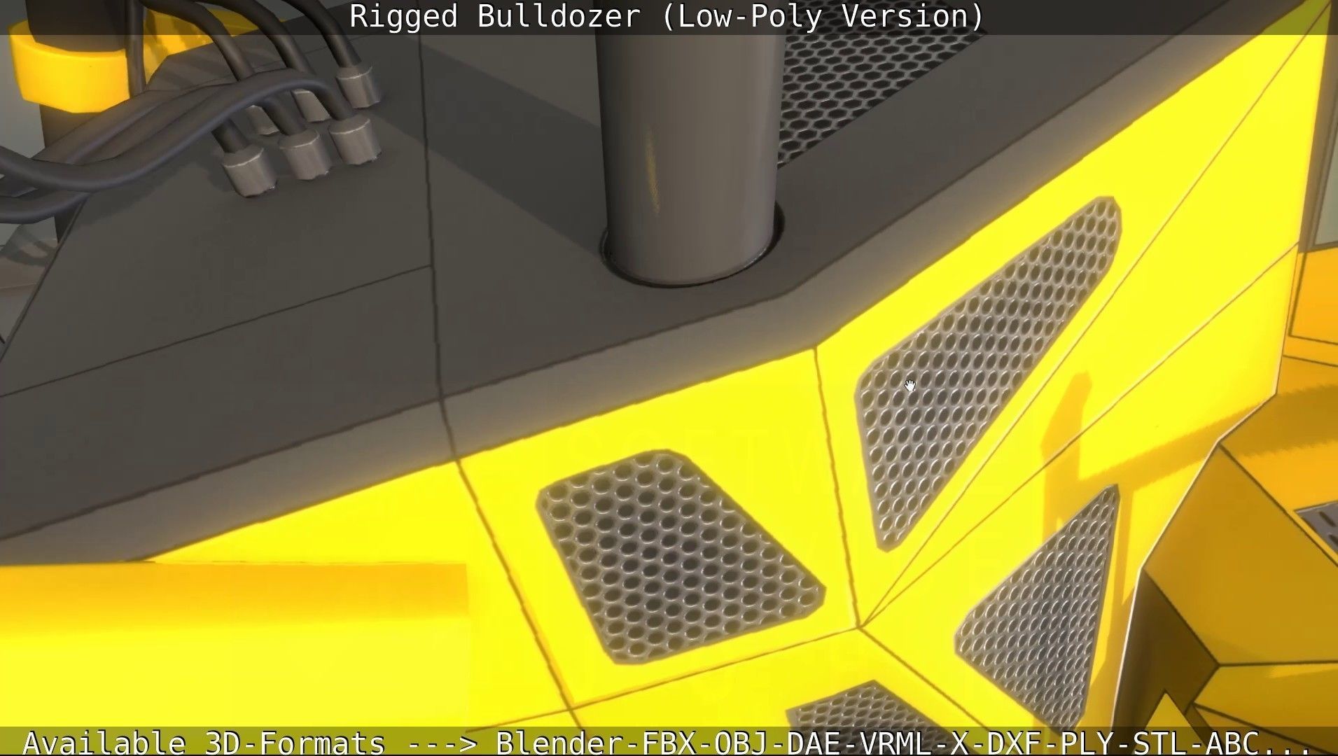 Bulldozer Rigged and Animated- Low-Poly Version Low-poly 3D model_106