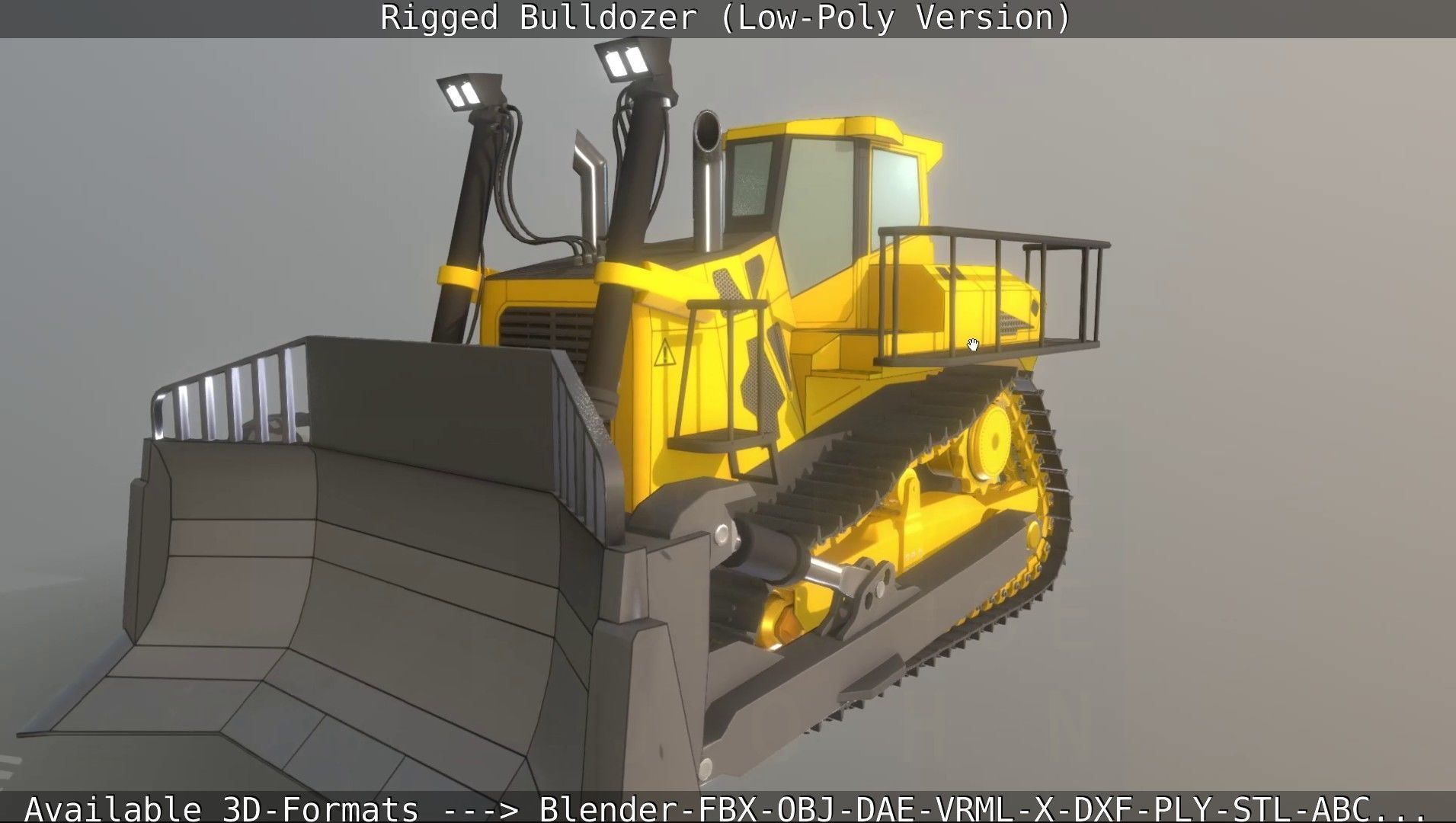 Bulldozer Rigged and Animated- Low-Poly Version Low-poly 3D model_53