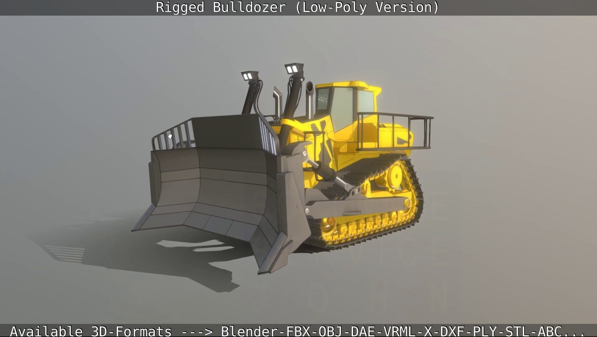 Bulldozer Rigged and Animated- Low-Poly Version Low-poly 3D model_49
