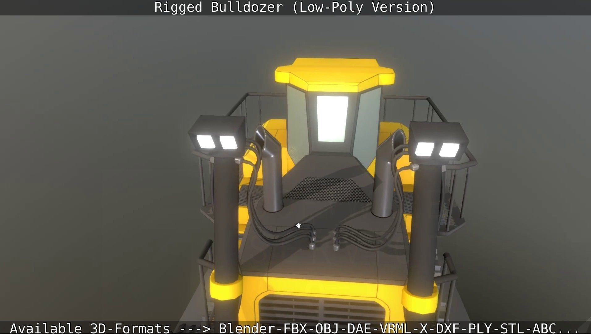 Bulldozer Rigged and Animated- Low-Poly Version Low-poly 3D model_89