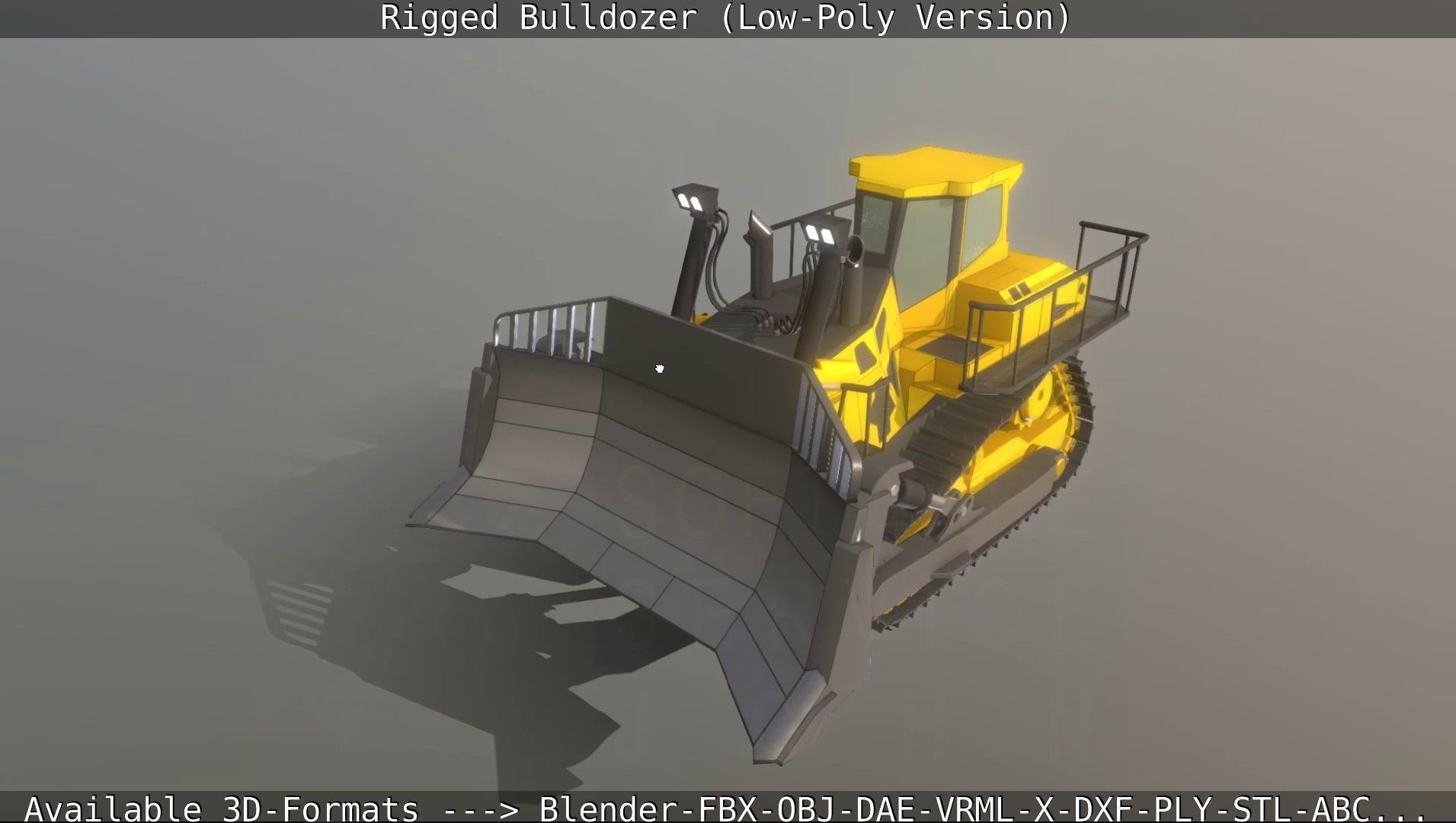Bulldozer Rigged and Animated- Low-Poly Version Low-poly 3D model_73