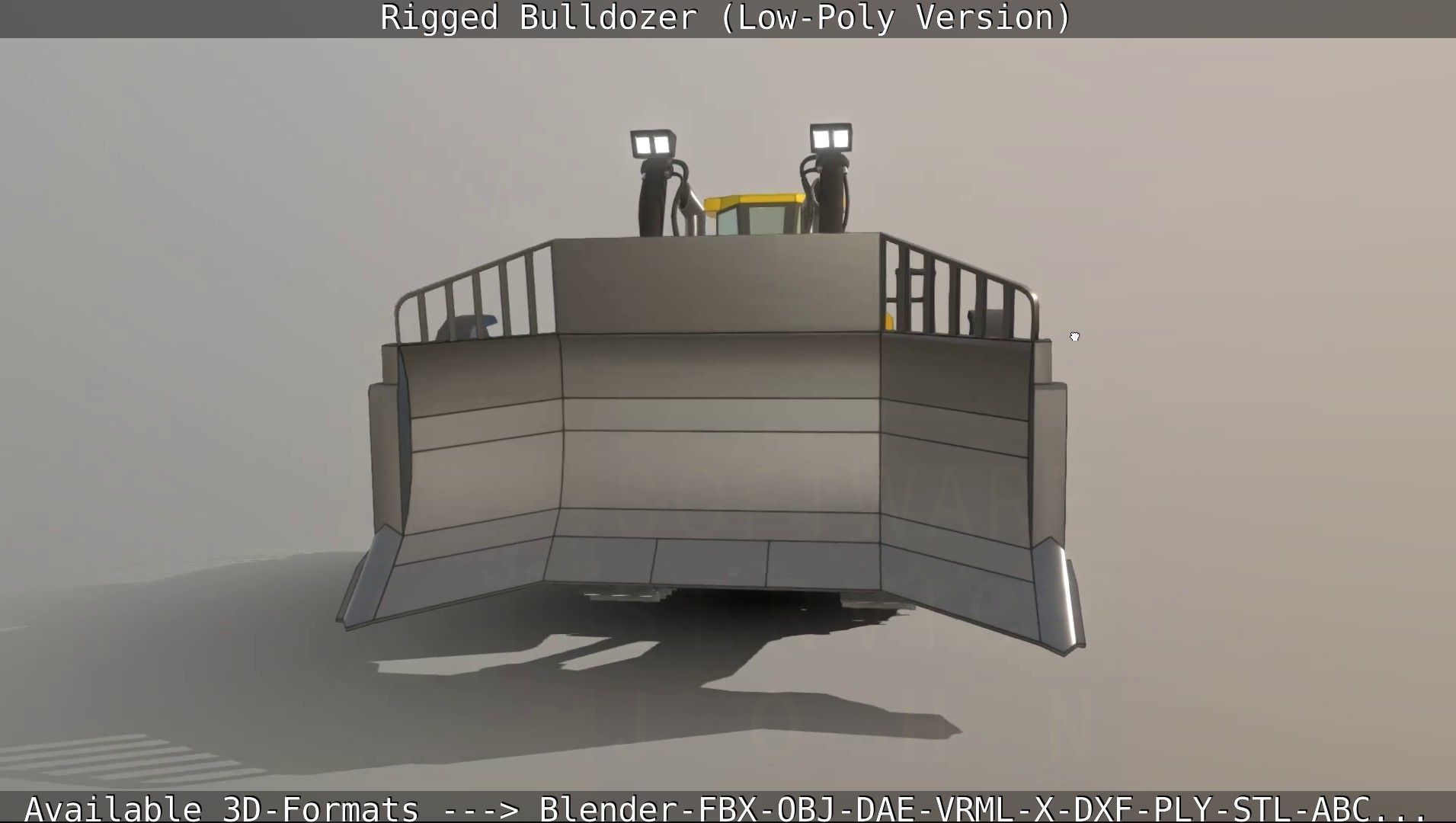 Bulldozer Rigged and Animated- Low-Poly Version Low-poly 3D model_29