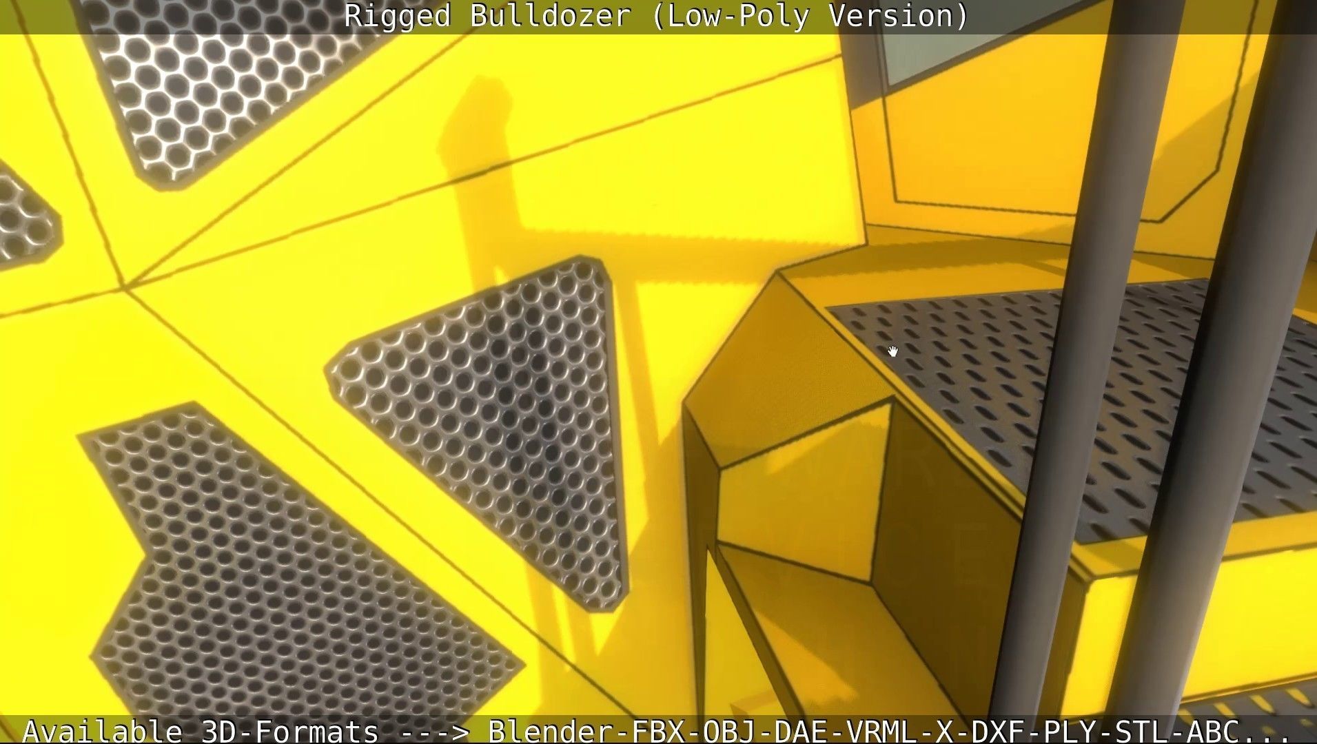 Bulldozer Rigged and Animated- Low-Poly Version Low-poly 3D model_52