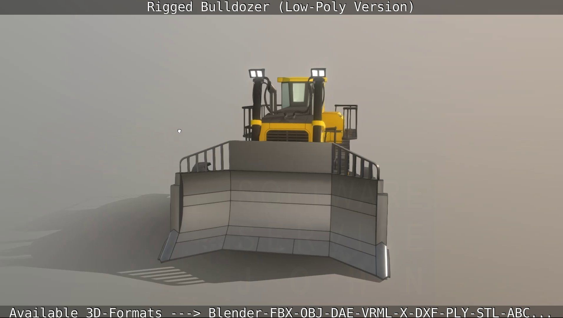 Bulldozer Rigged and Animated- Low-Poly Version Low-poly 3D model_55
