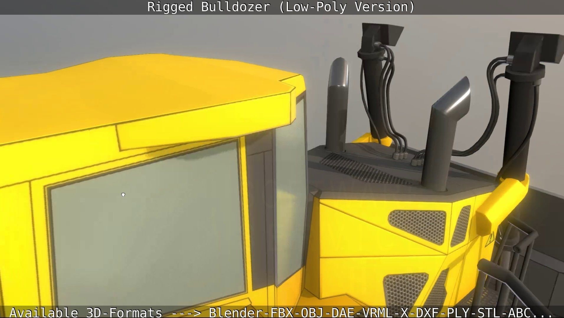 Bulldozer Rigged and Animated- Low-Poly Version Low-poly 3D model_98
