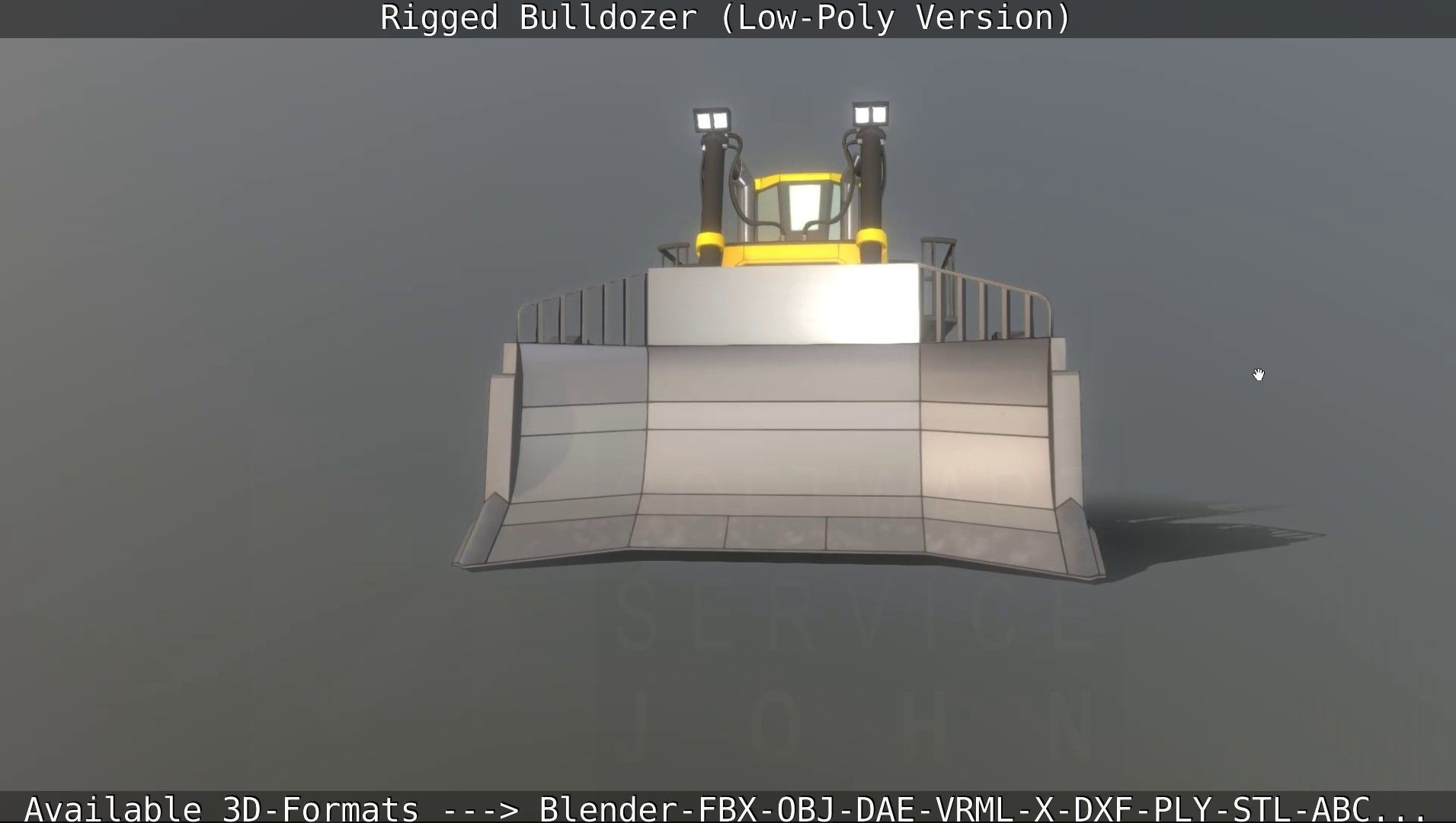 Bulldozer Rigged and Animated- Low-Poly Version Low-poly 3D model_82