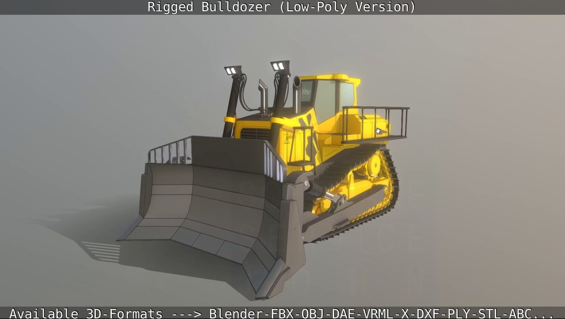 Bulldozer Rigged and Animated- Low-Poly Version Low-poly 3D model_39