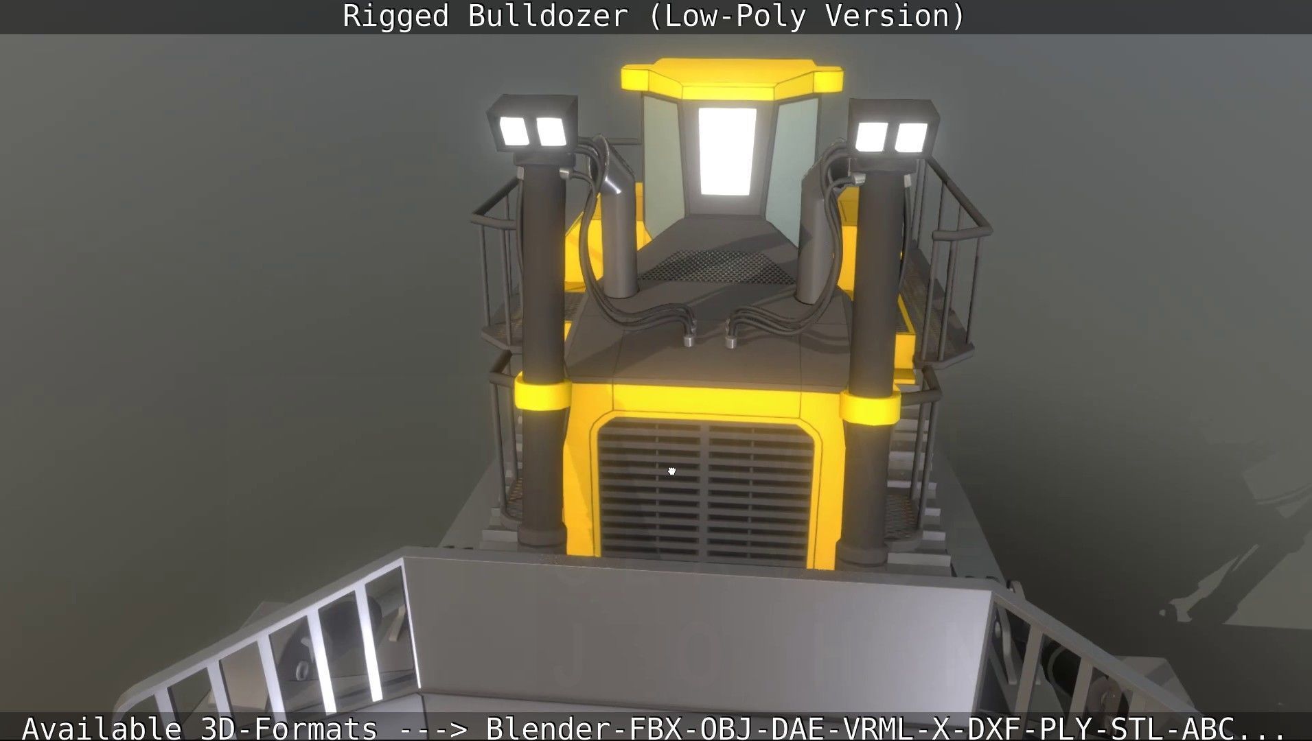 Bulldozer Rigged and Animated- Low-Poly Version Low-poly 3D model_90
